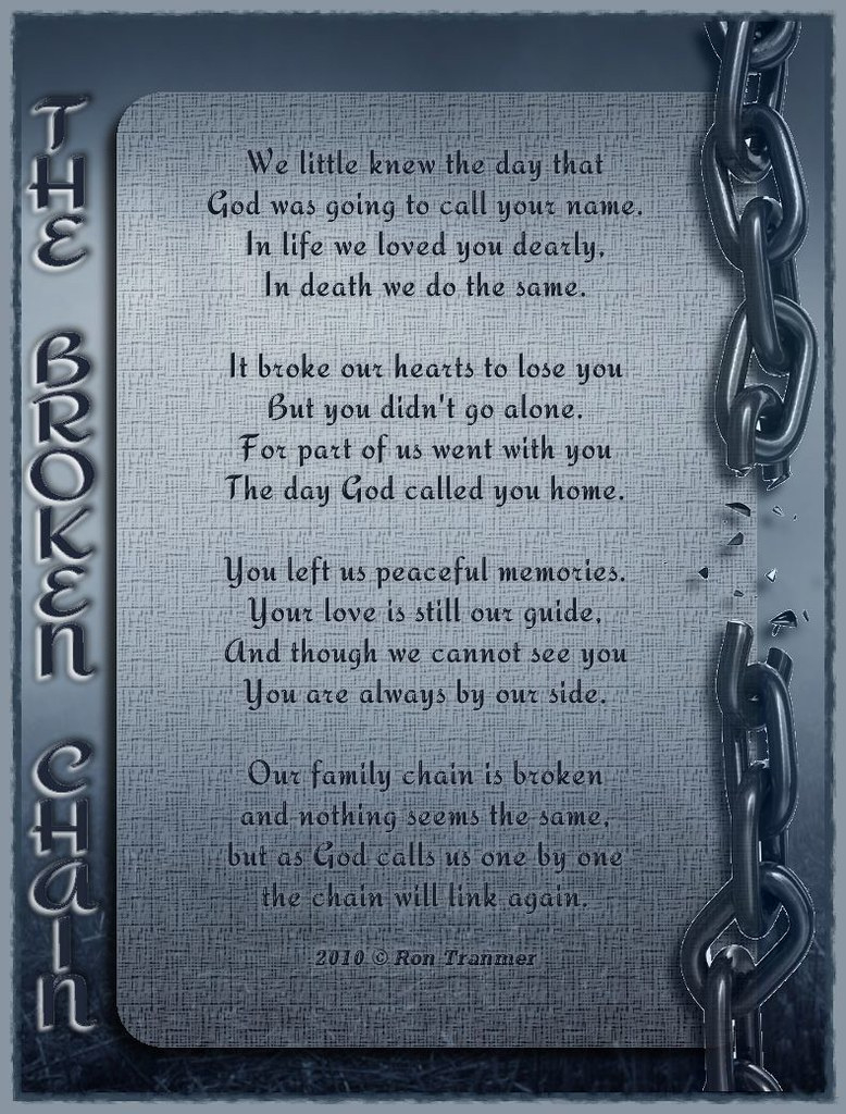 Broken Chain (A Poem) | This Was Done For My Friend And Cont… | Flickr pertaining to Broken Chain Poem Printable