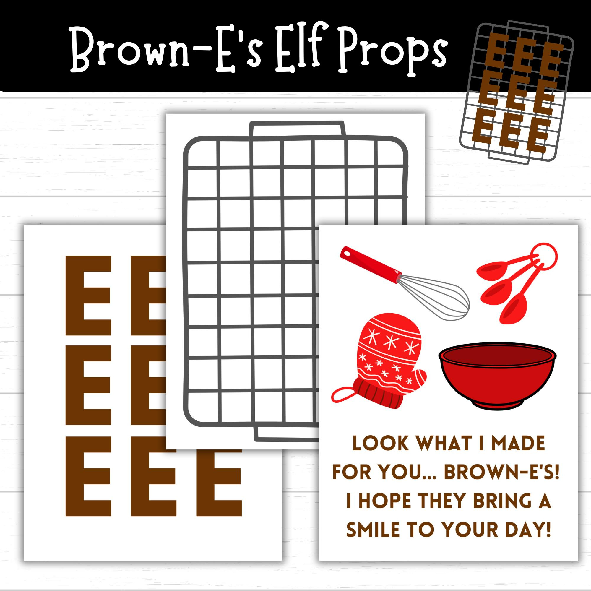 Brown E&amp;#039;S Elf Props, Elf Prank Printable Set, Printable Elf Props intended for Brown E Prank Printable