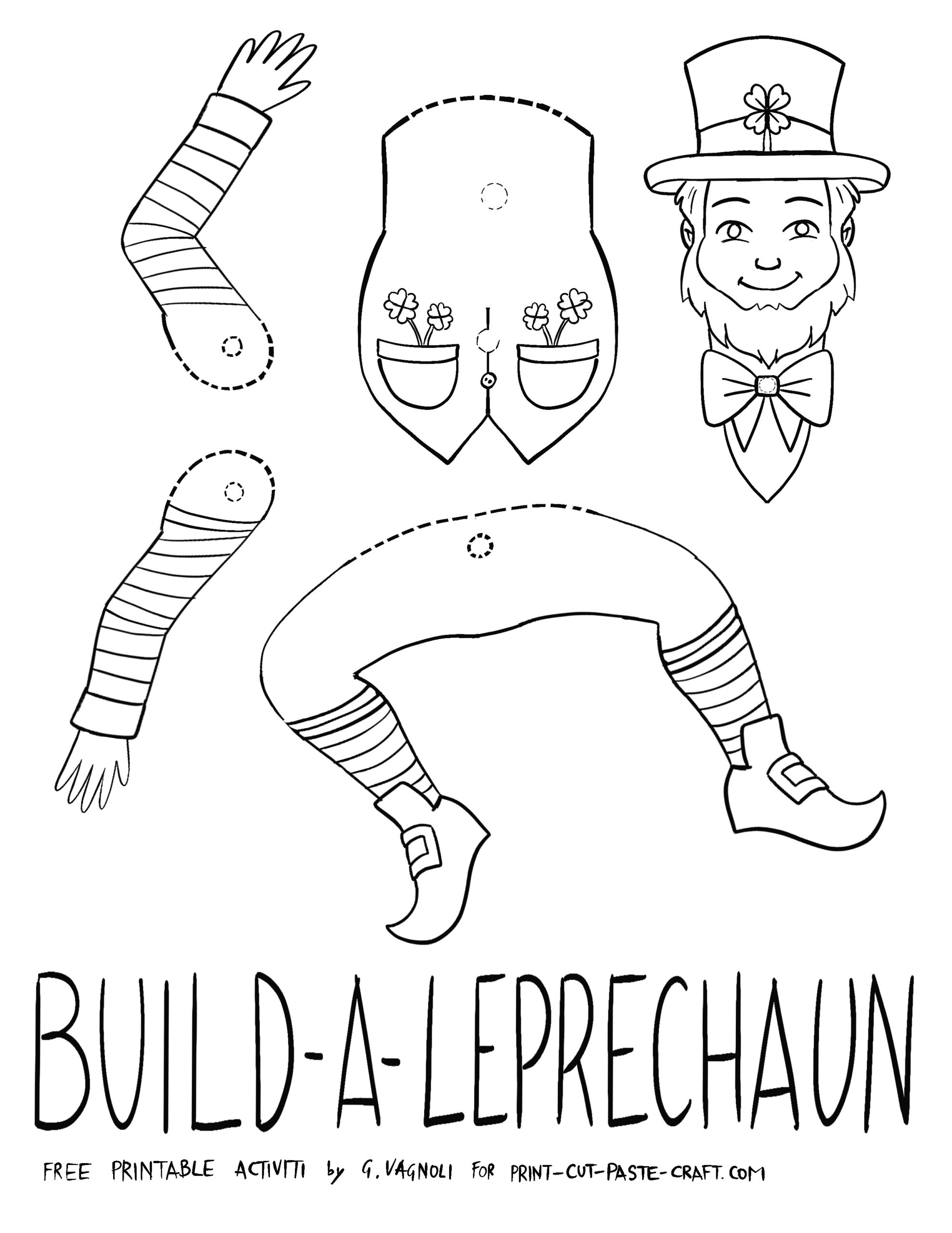 Build-A-Leprechaun Free Printable Kids Activity For Saint regarding Build a Leprechaun Printable