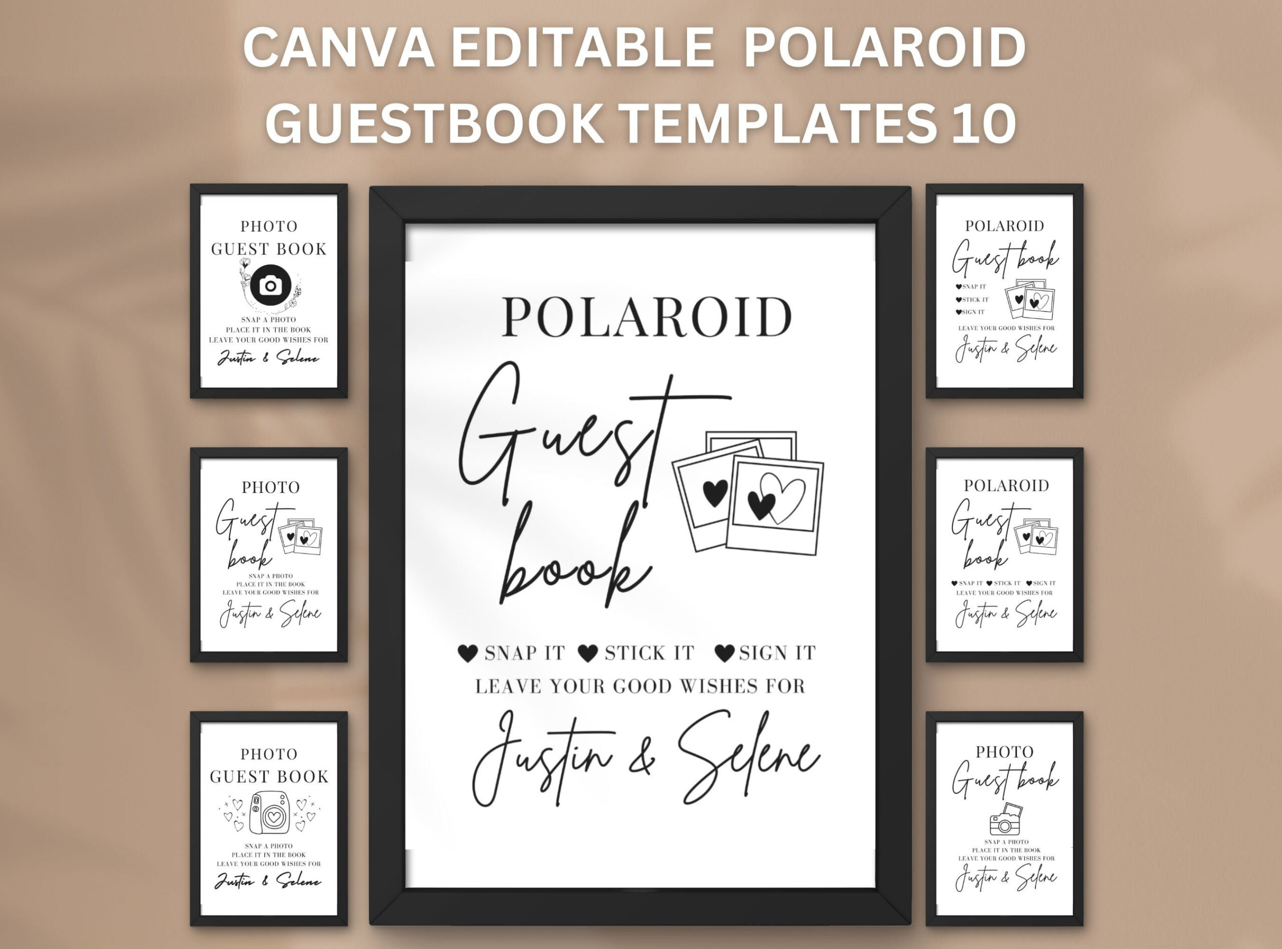 Buy Polaroid Guest Book Sign Photo Guestbook Sign Printable Canva within Downloadable Free Printable Polaroid Guest Book Sign Template