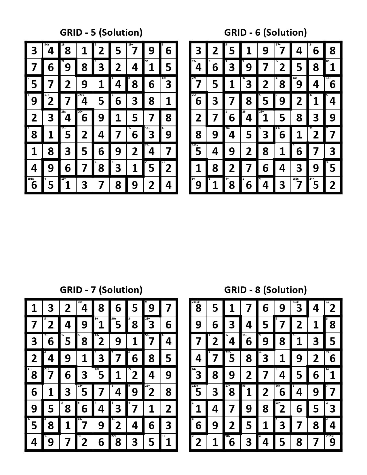 Calcudoku / Mathdoku Printable Pdf - 400 Sudoku Variation Rätsel within Calcudoku Puzzles Printable Free