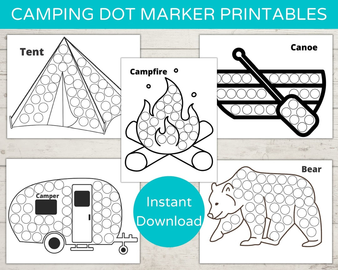 Camping Thema Dot Marker Printables / Do A Dot Printable with Camping Do A Dot Printables