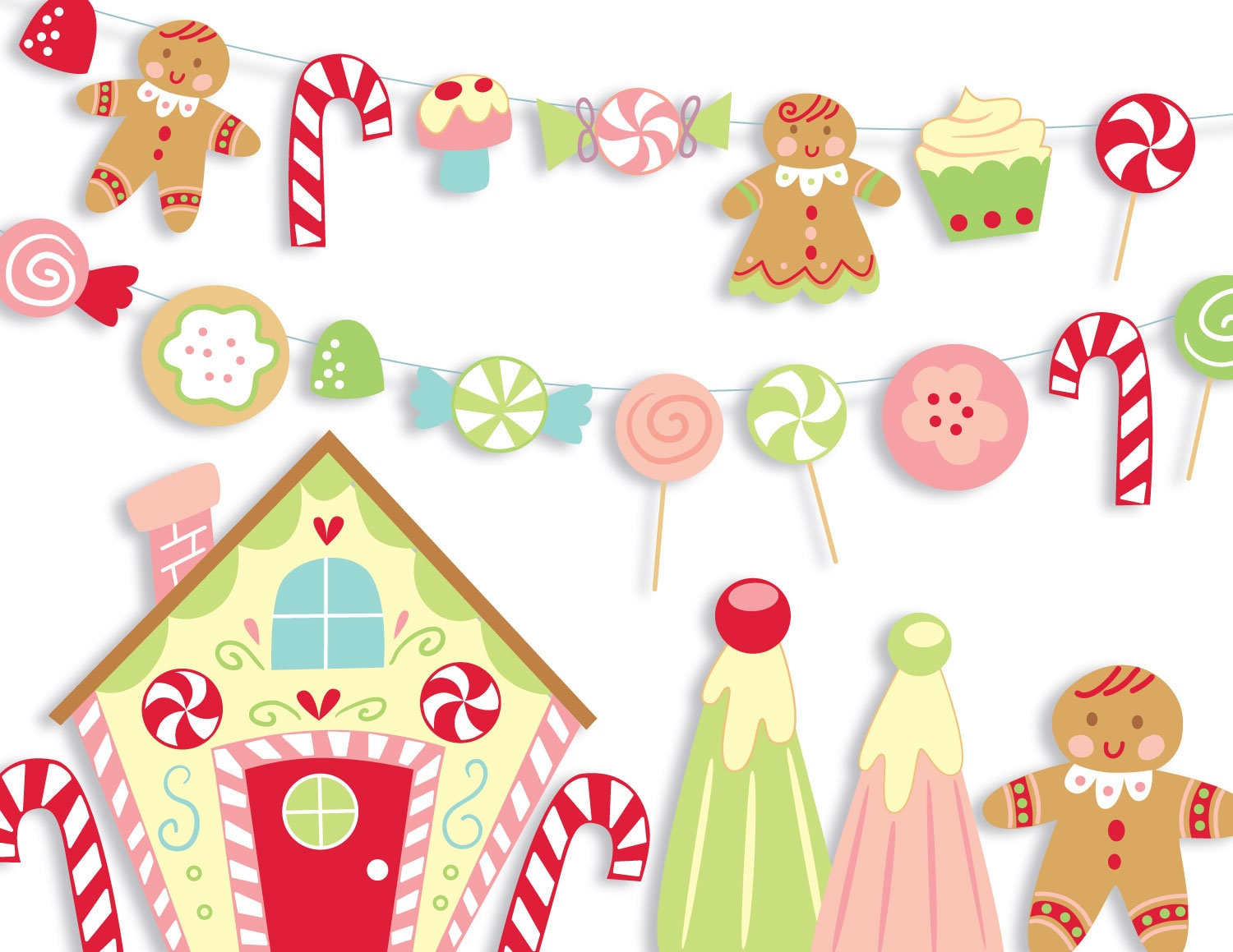 Candy Land Diy Printable Pdf, Png, Svg Cut And Craft Files regarding Printable Candy For Gingerbread House