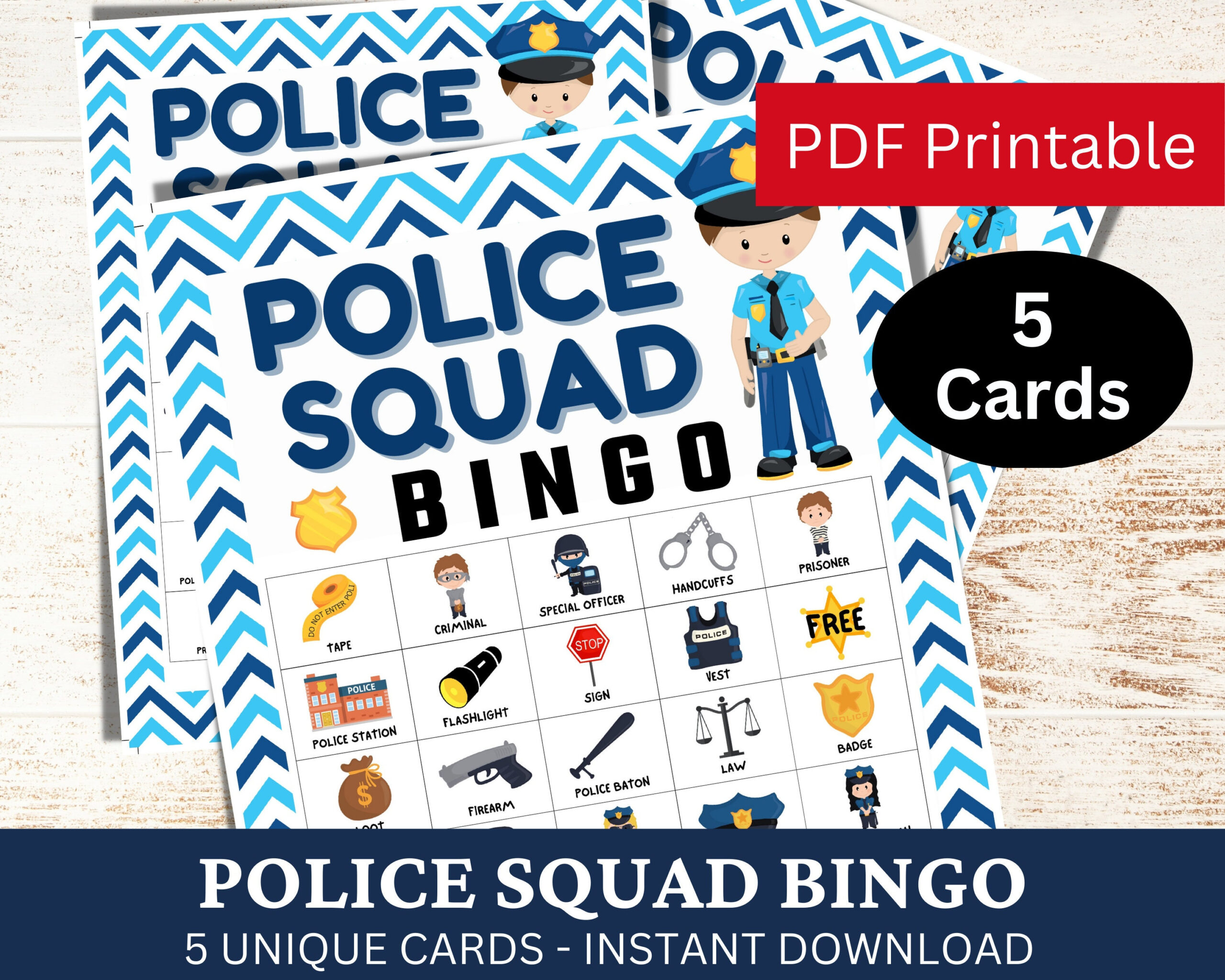 Cards Police Bingo - Etsy Australia with regard to On Patrol Live Bingo Card Generator