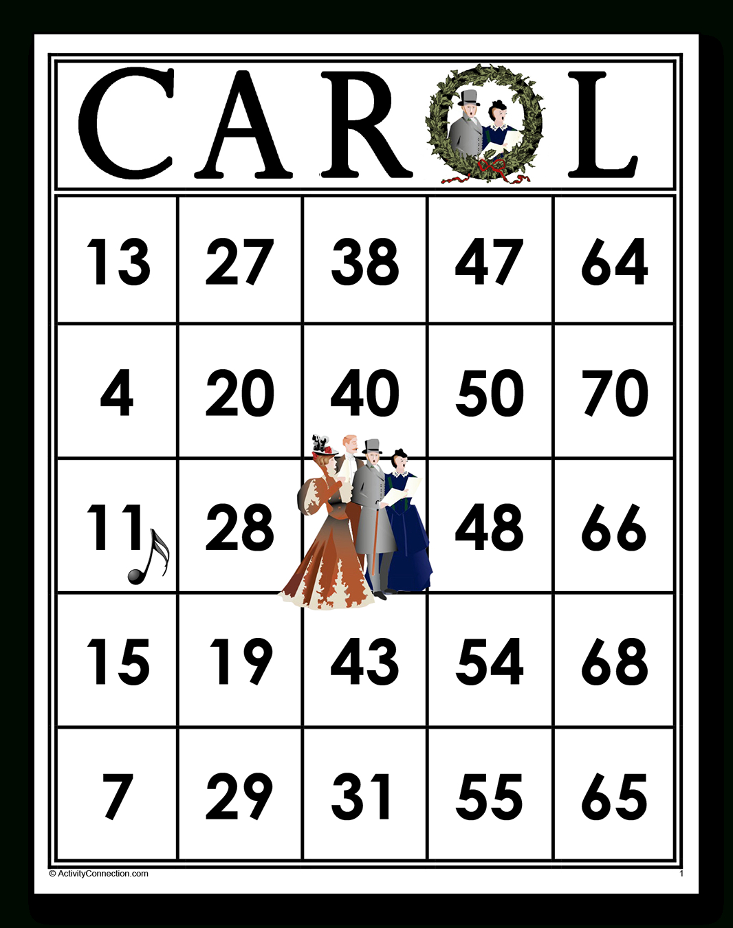 Carol Printed Bingo Cards intended for Activity Connection Bingo Cards