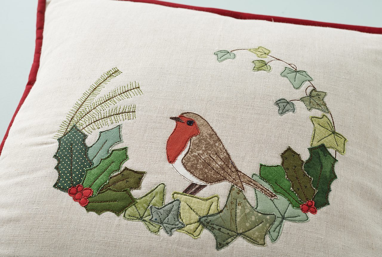 Christmas Appliqué Robin – Printable Template And Cushion Diy for Free Printable Christmas Applique Patterns