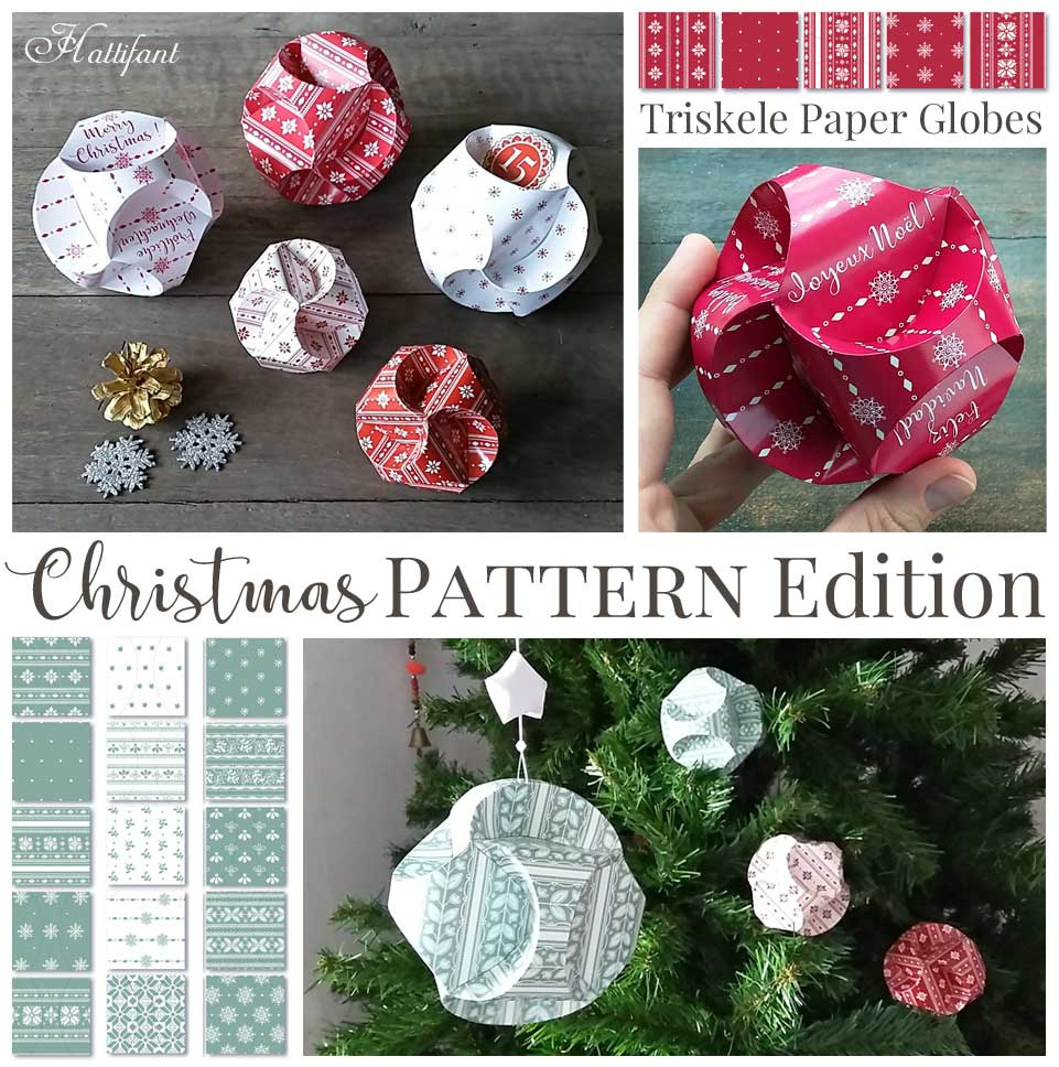 Christmas Pattern Edition - Triskele Paper Globes - Hattifant with regard to Printable Triskele Paper Globes Template Free