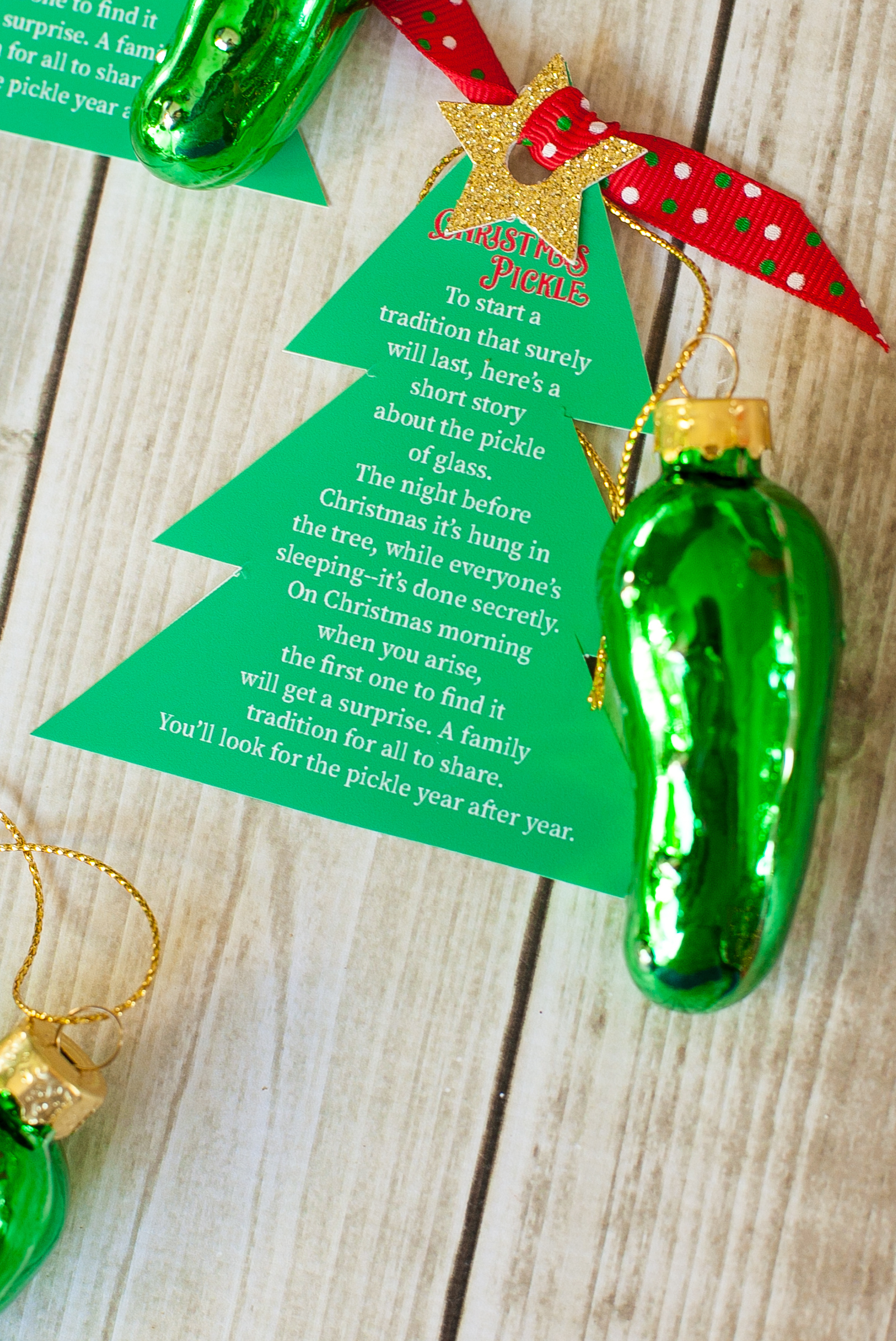 Christmas Pickle Ornament Free Printable - Frog Prince Paperie pertaining to Christmas Pickle Story Printable