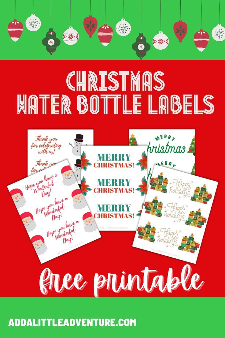 Christmas Water Bottle Labels - Free Printable in Christmas Water Bottle Labels Free Printable