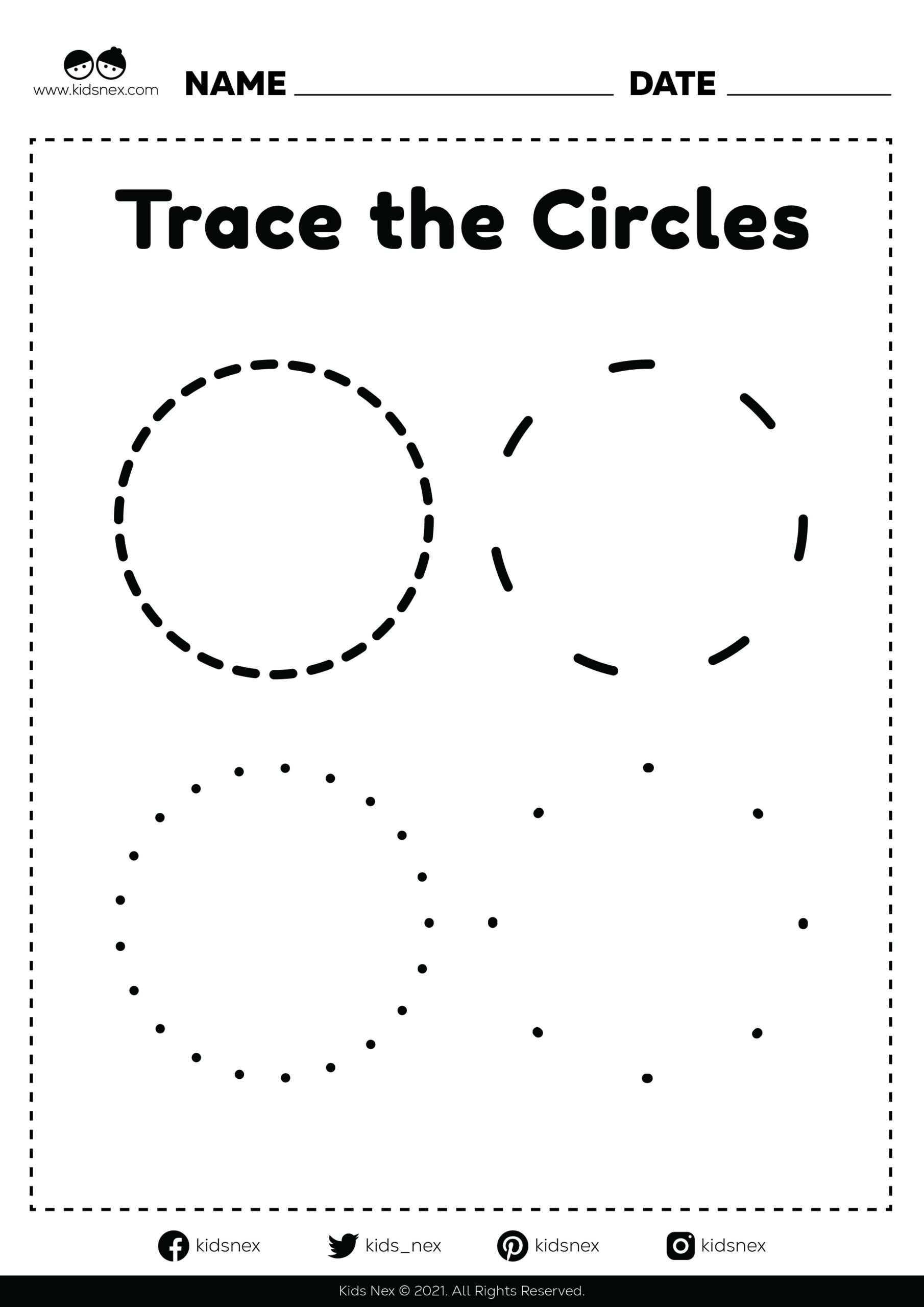 Circle Tracing Worksheet - Pdf Printable | Kidsnex throughout Circle Worksheet Printable For Preschool