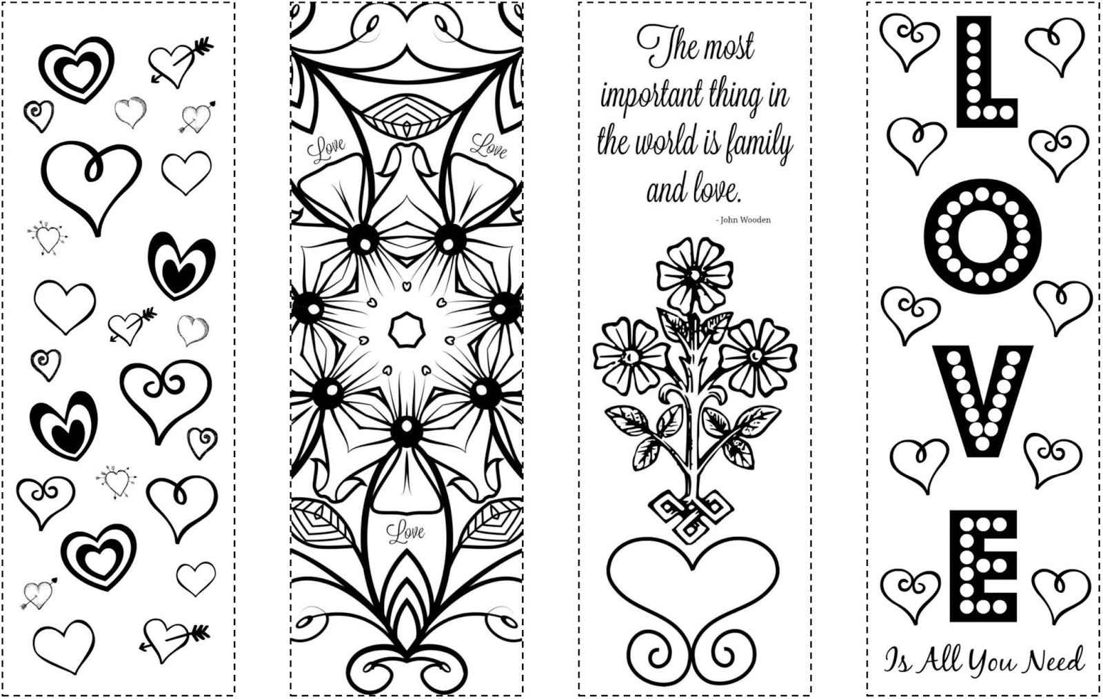 Cjo Photo: Printable Bookmarks: Valentine&amp;#039;S Day Coloring Bookmarks regarding Free Printable Valentine Bookmarks To Color