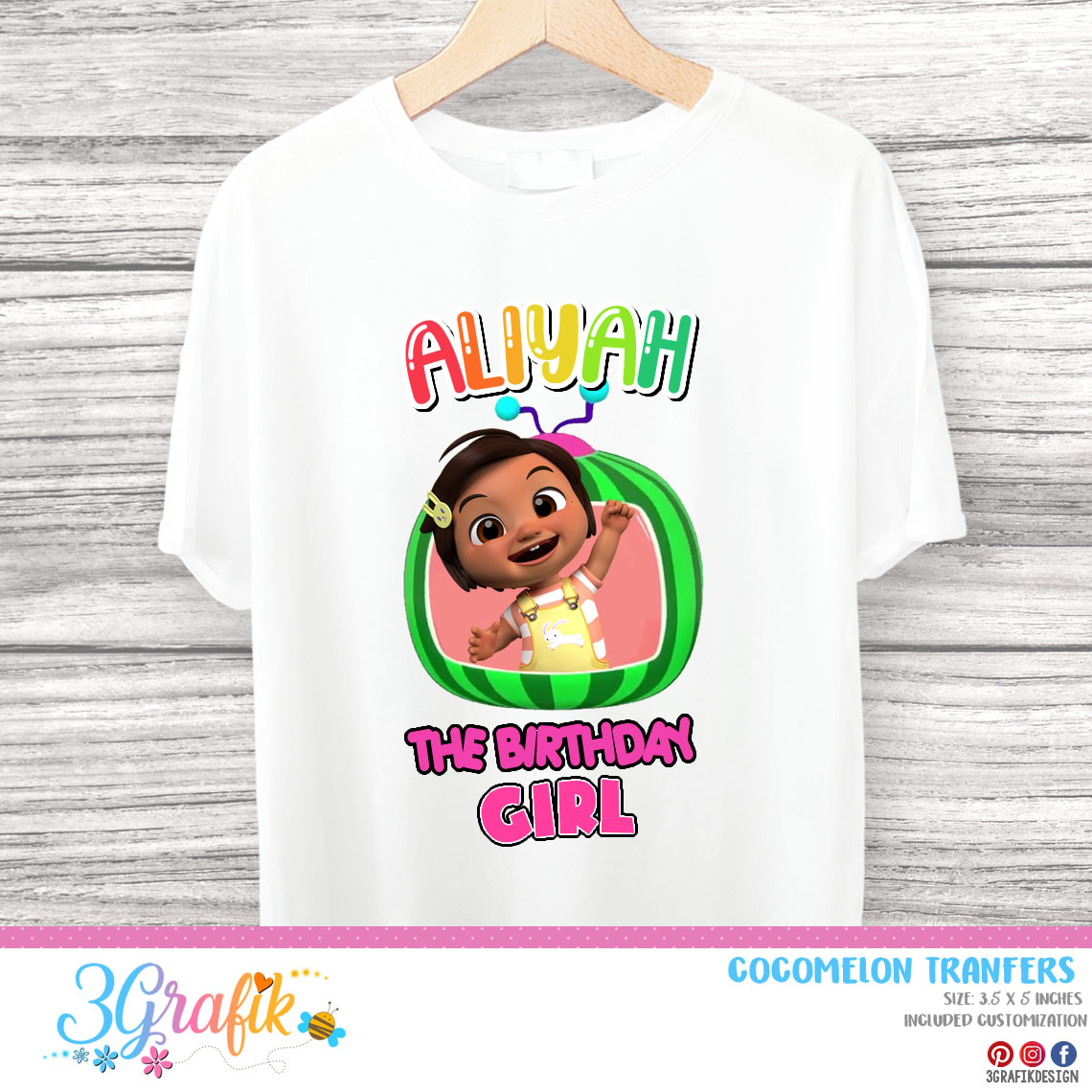 Cocomelon T-Shirt Nina – 3Grafik | Printable Products For Yours throughout Printable Cocomelon Birthday Shirt