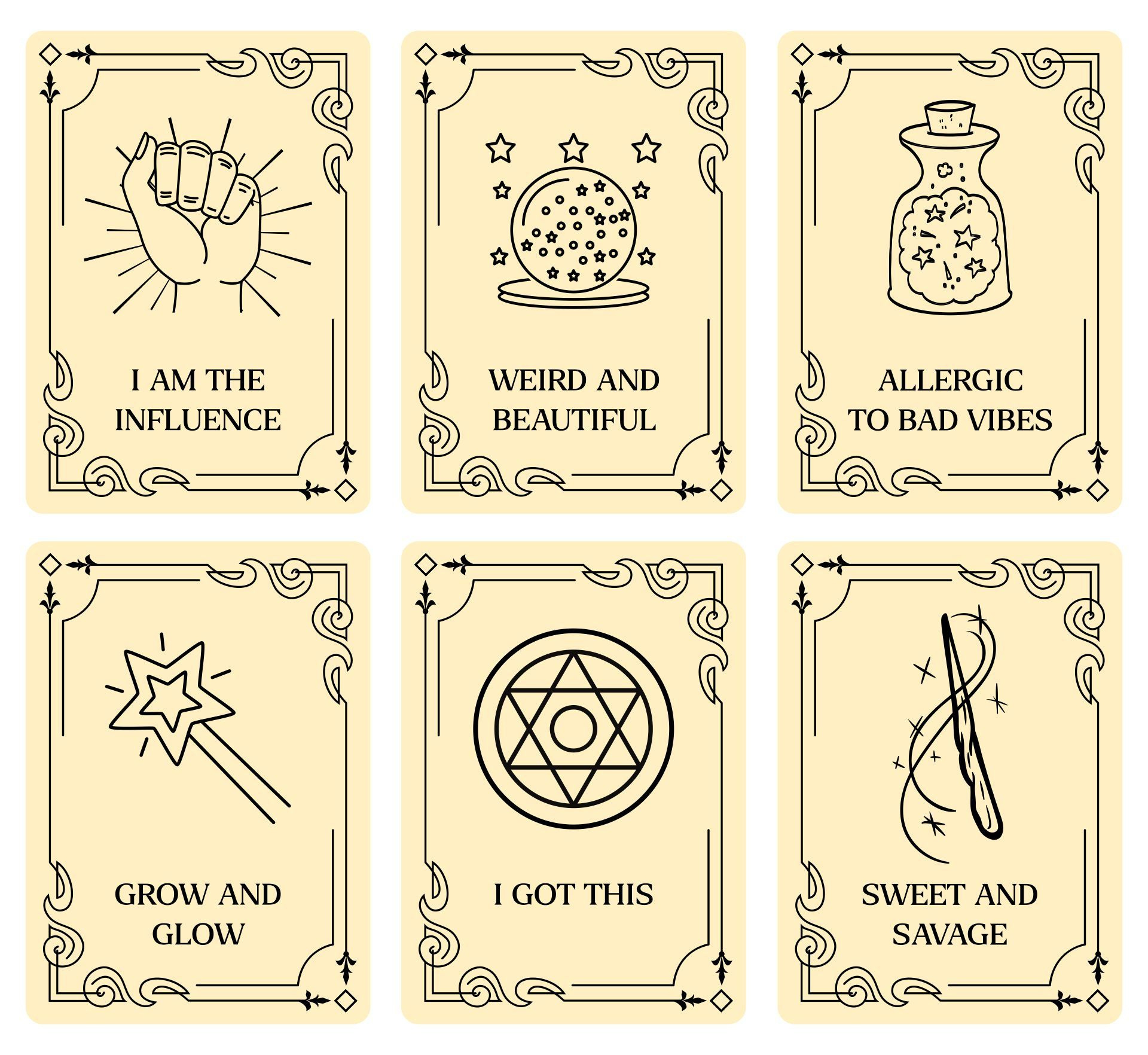 Color Yourself Tarot Cards - 10 Free Pdf Printables | Printablee inside Fortune Telling Cards Printable