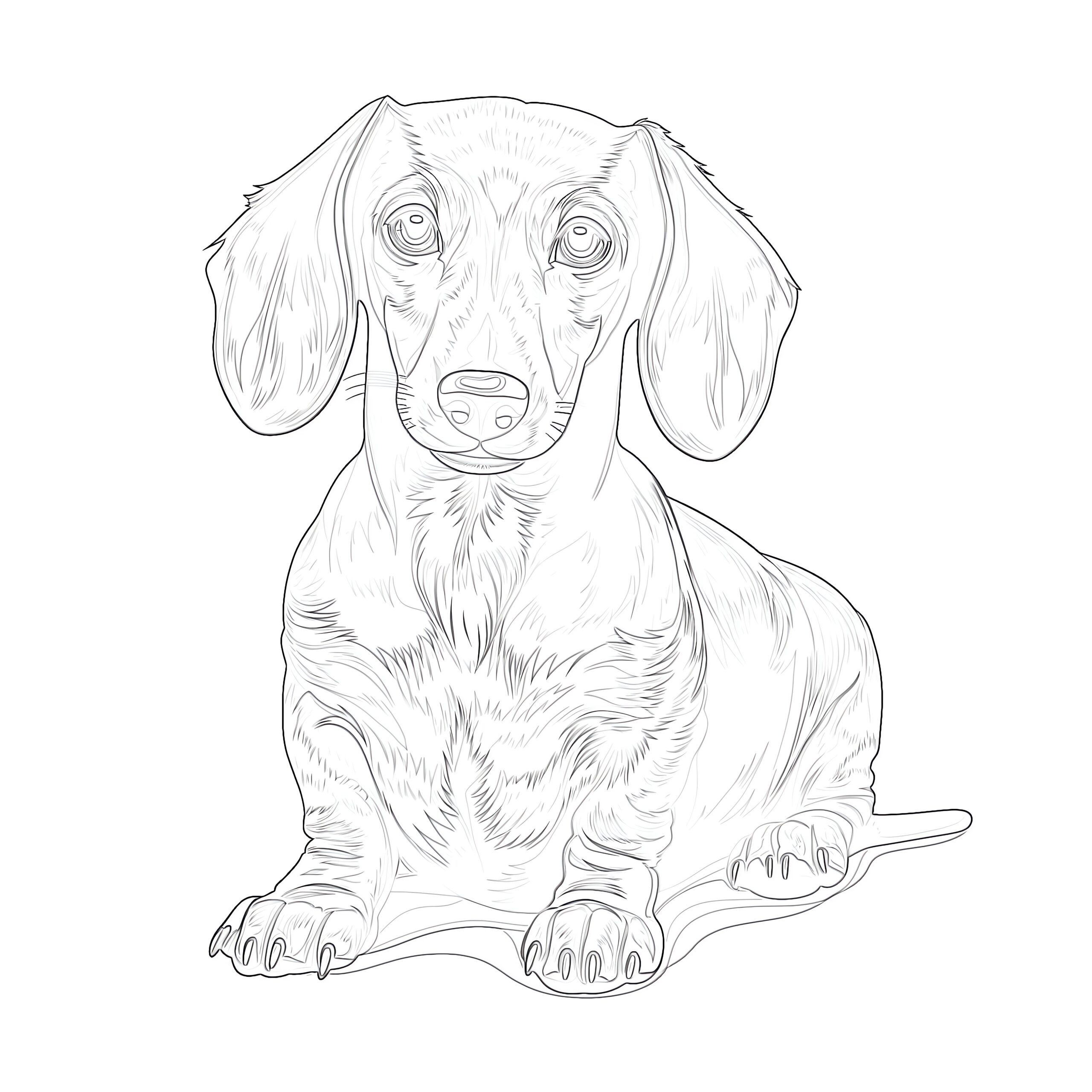 Coloring Pages Dachshund | Coloring Pages Mimi Panda with Free Printable Dachshund Coloring Pages