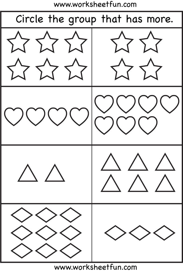 Comparison Worksheets – More Or Less – 2 Worksheets / Free intended for Kindergarten More Or Less Worksheets