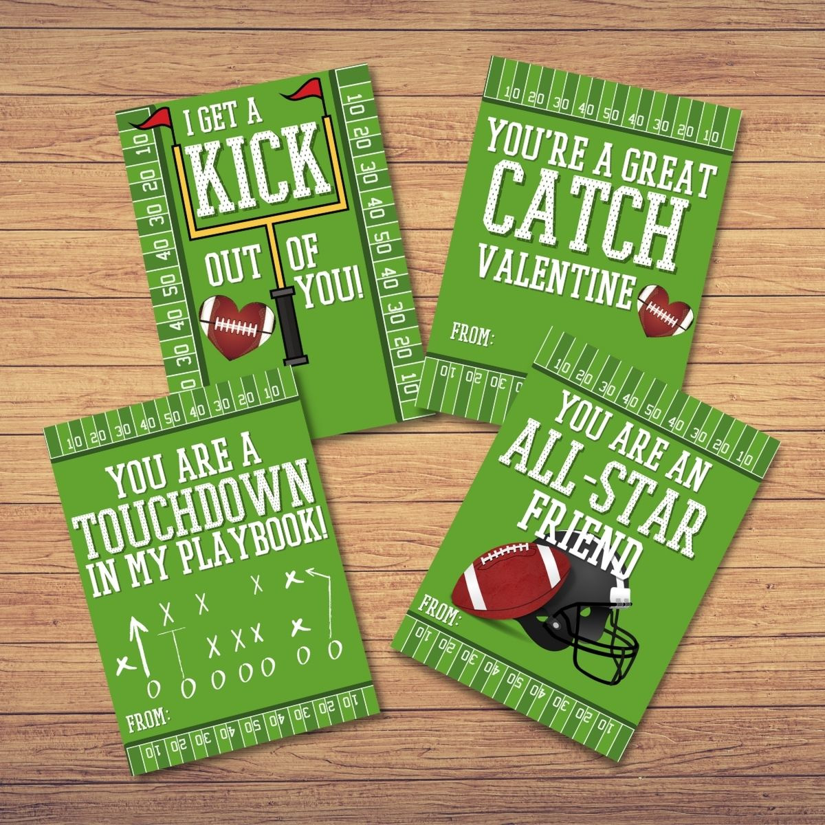 Cool Football Valentine Card Free Printables - Originalmom regarding Free Football Valentine Printable