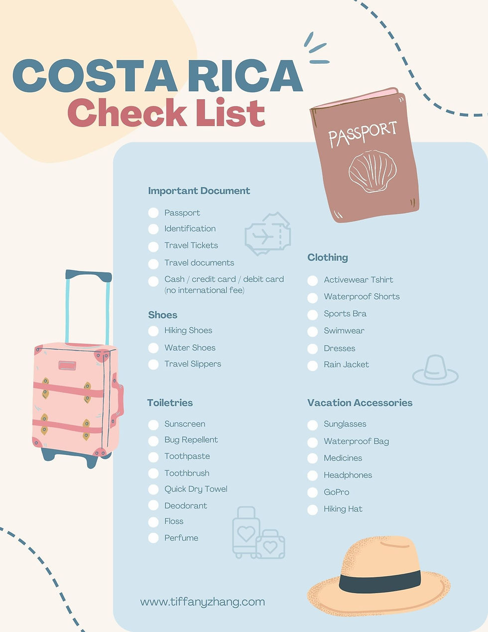 Printable Packing List For Costa Rica FREE Printable HQ