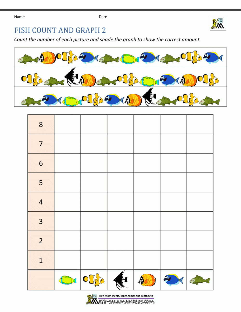 Count And Graph Worksheets pertaining to Printable Fish Bar Graph Worksheet