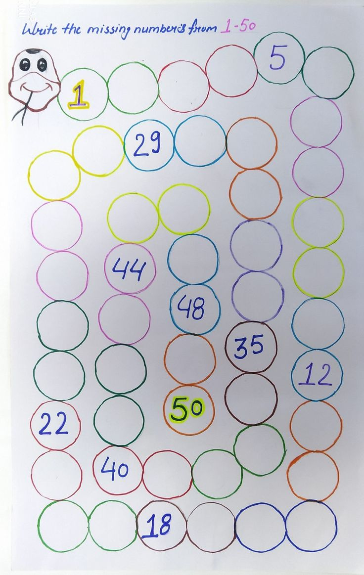 Counting 1-50, Missing Number 1-50, Caterpillar Number Counting for Caterpillar Missing Number Worksheet