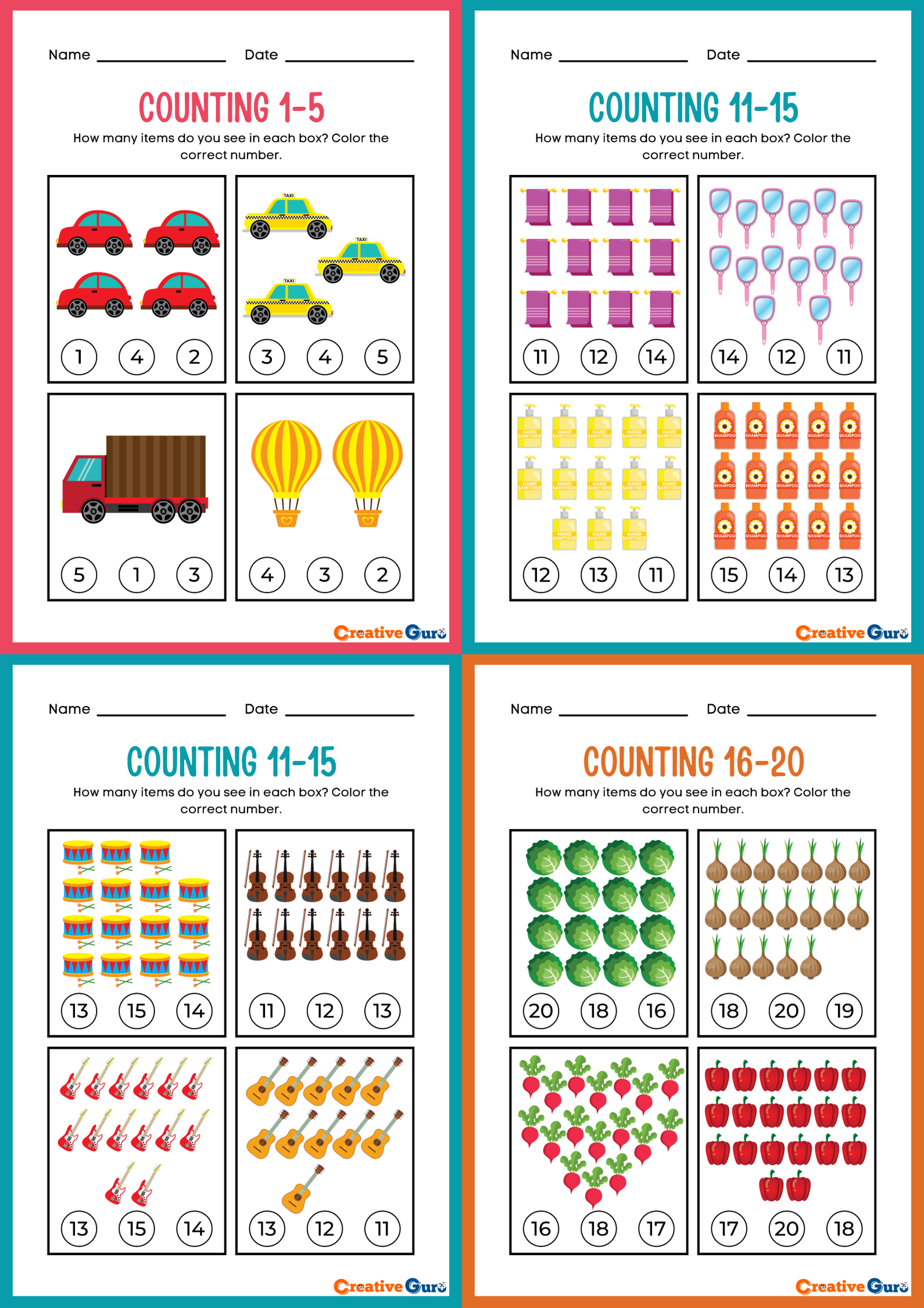 Counting Worksheets - Creative Guro for Free Printable Deped Kindergarten Worksheets