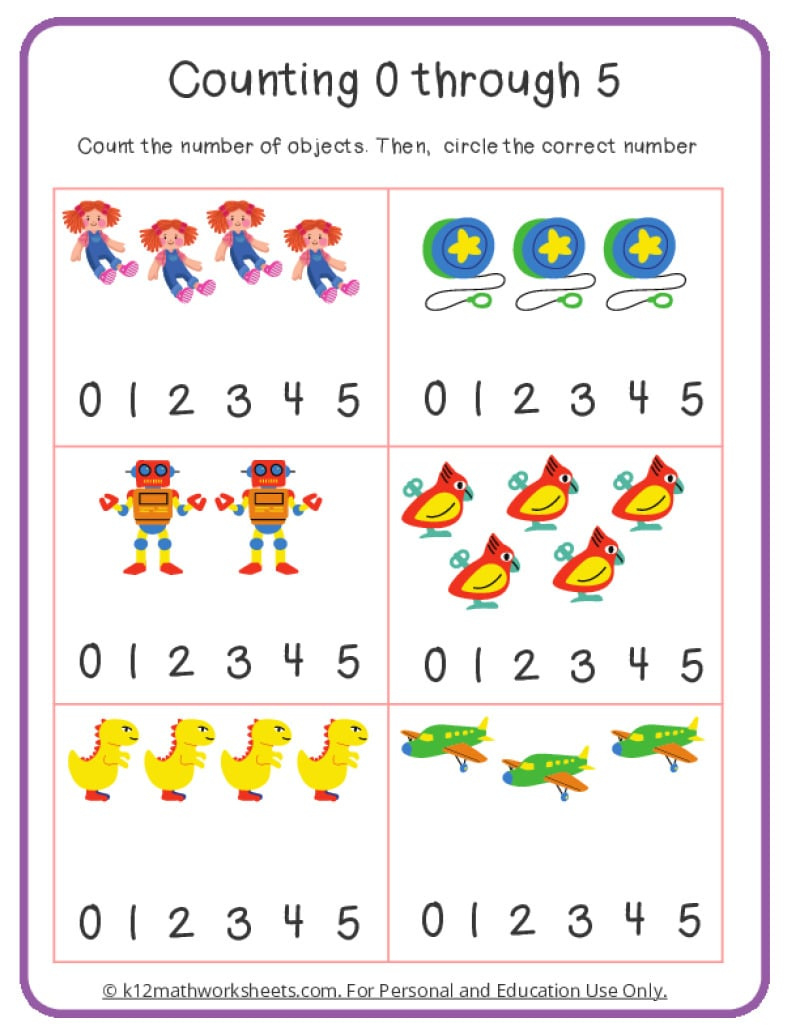 Counting Worksheets | K12Mathworksheets regarding Counting Lesson Worksheet Printable