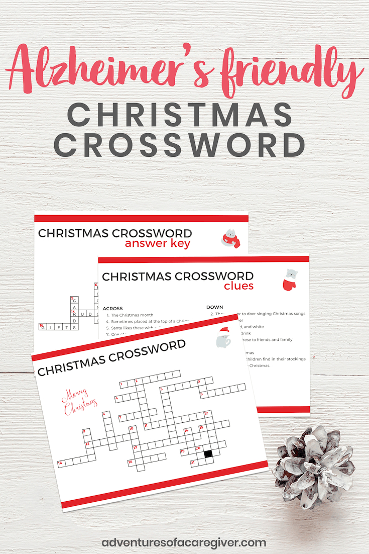 Create An Alzheimer&amp;#039;S Friendly Crossword Puzzle - Adventures Of A for Free Printable Crossword Puzzles For Dementia Patients