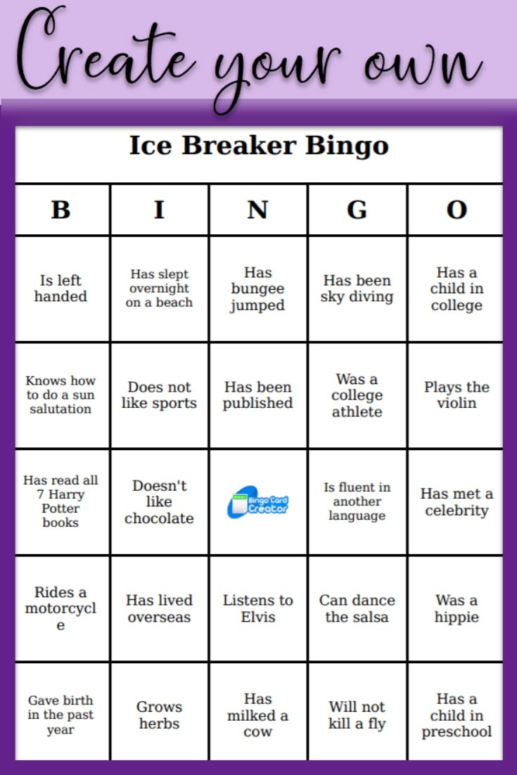 Create Your Own Bingo with regard to Ice Breaker Bingo Card Generator