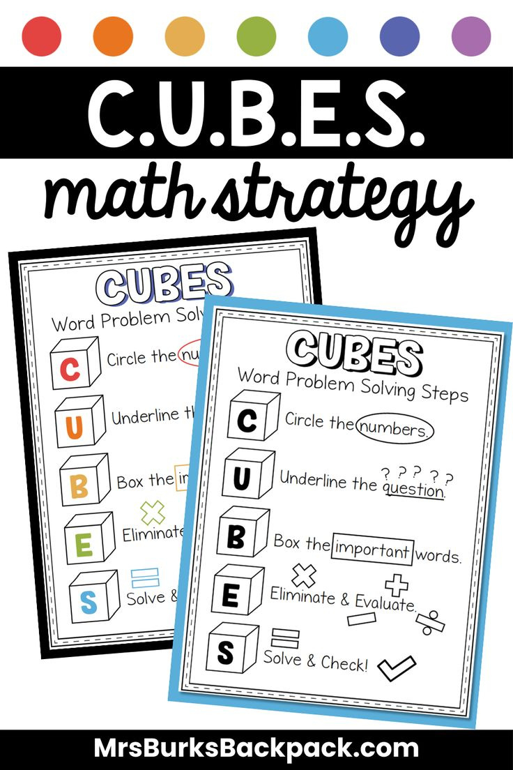 Cubes Math Strategy In Action: Your Guide To Word Problem Success! regarding Free Printable Cubes Math Strategy
