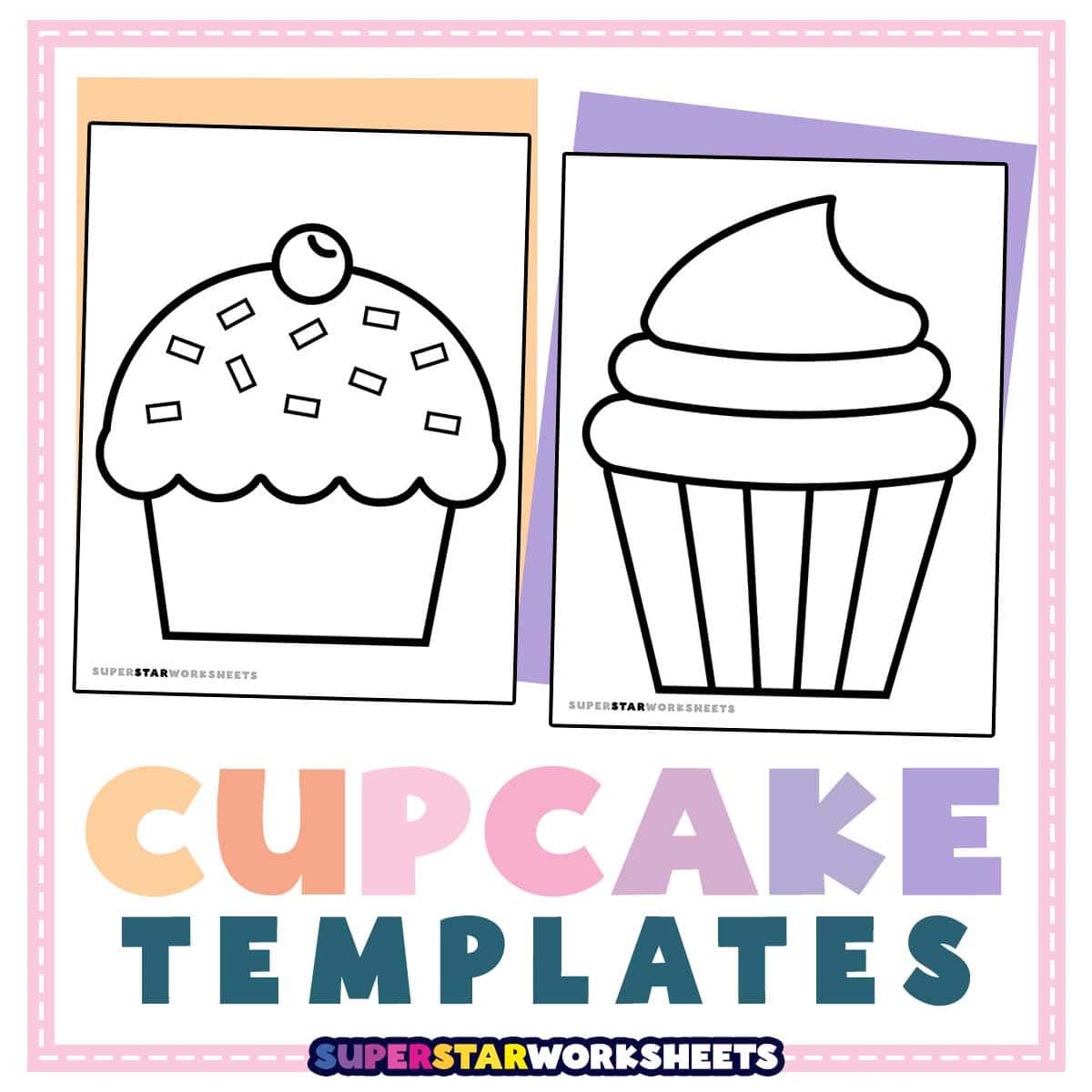 Cupcake Template - Superstar Worksheets in Free Printable Birthday Cupcakes For Classroom Display