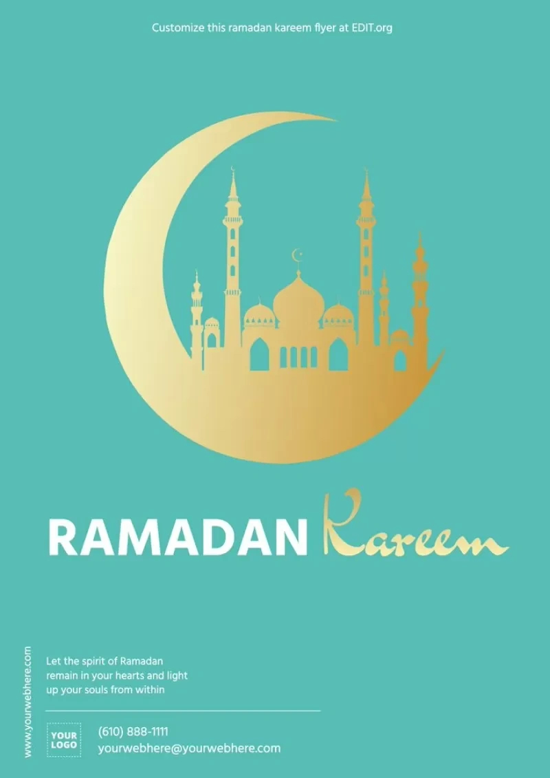 Customizable Ramadan Mubarak Cards To Print within Ramadan Kareem Printable Cards