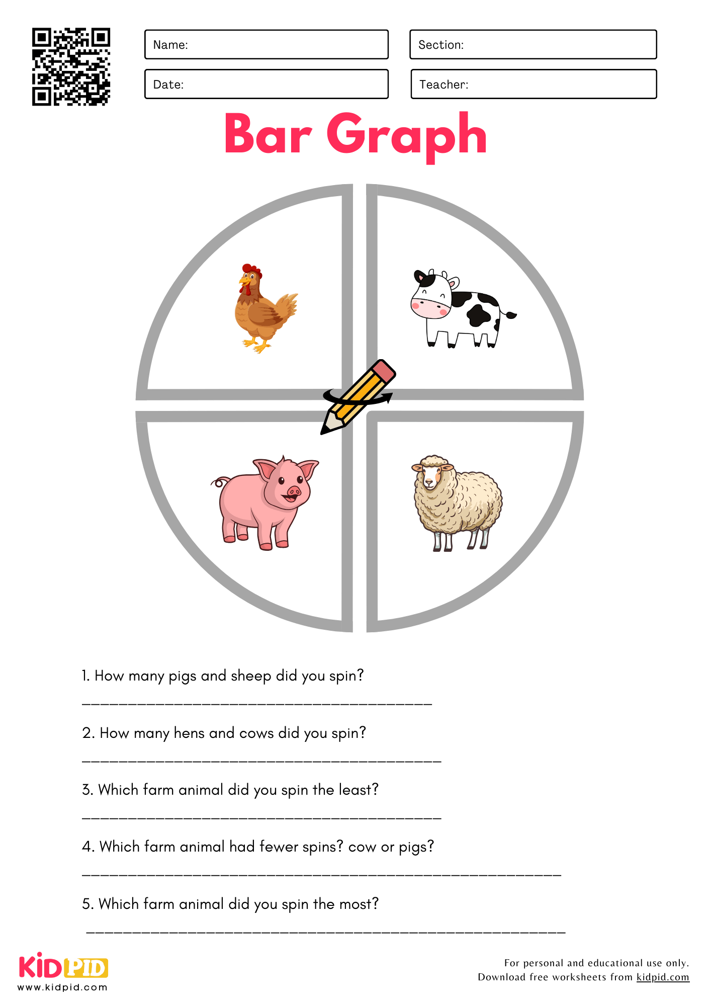 Data Analysis With Bar Graph Worksheet For Grade 3 - Kidpid pertaining to Printable Farm Animals Bar Graph Worksheet
