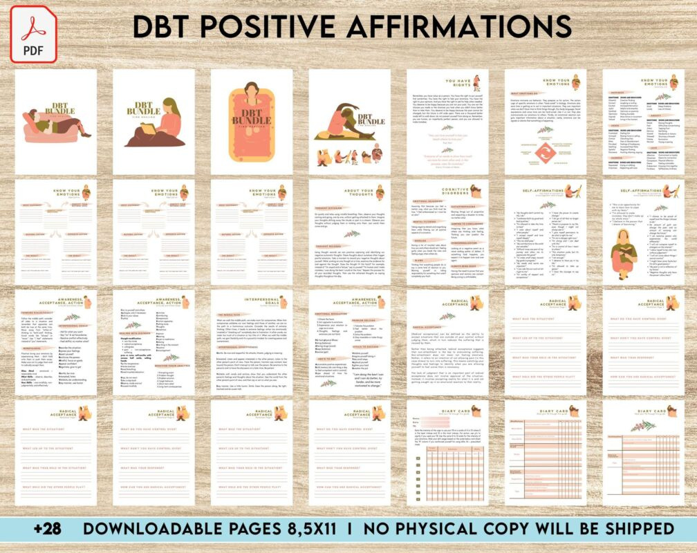 Dbt Diary Card Pdf - Dialectical Behavior Therapy - Kdp Interior with Printable Dbt Skills Cheat Sheet Free