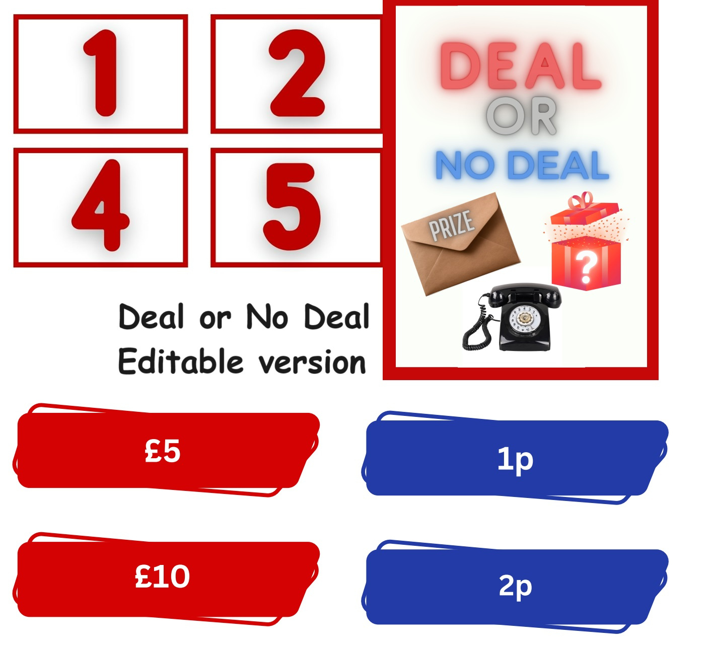 Free Printable Deal Or No Deal Game FREE Printable HQ