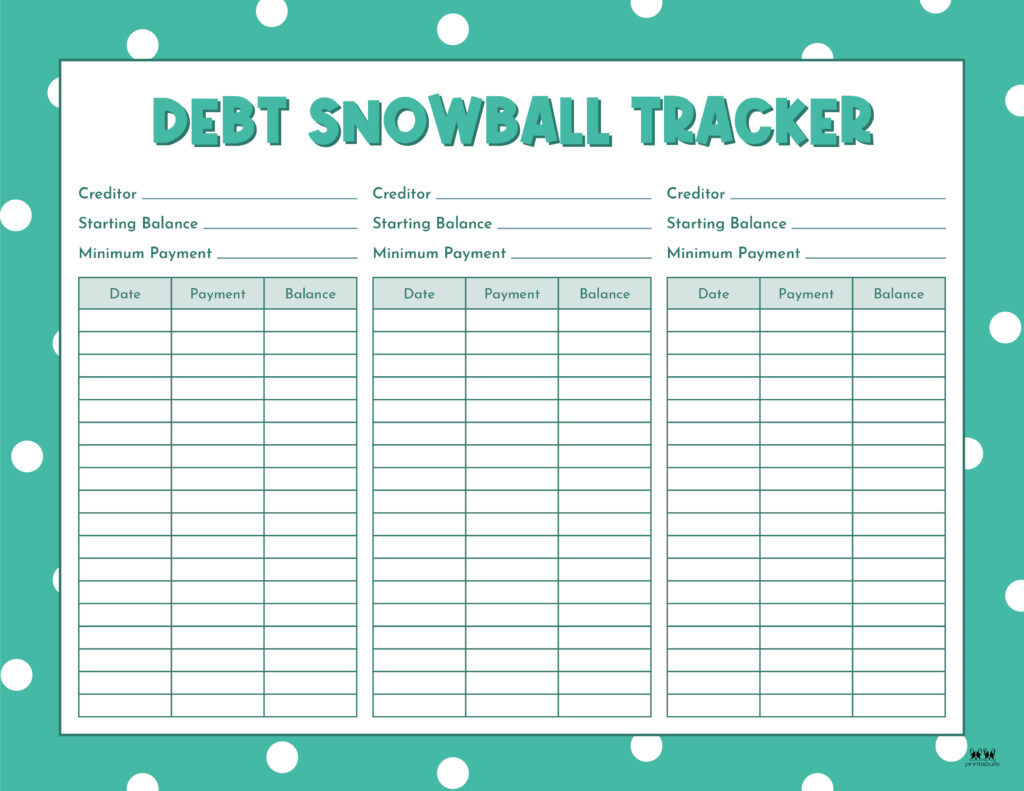 Debt Trackers &amp;amp; Debt Snowball Worksheets - 35 Pages | Printabulls throughout Debt Payoff Printable Free