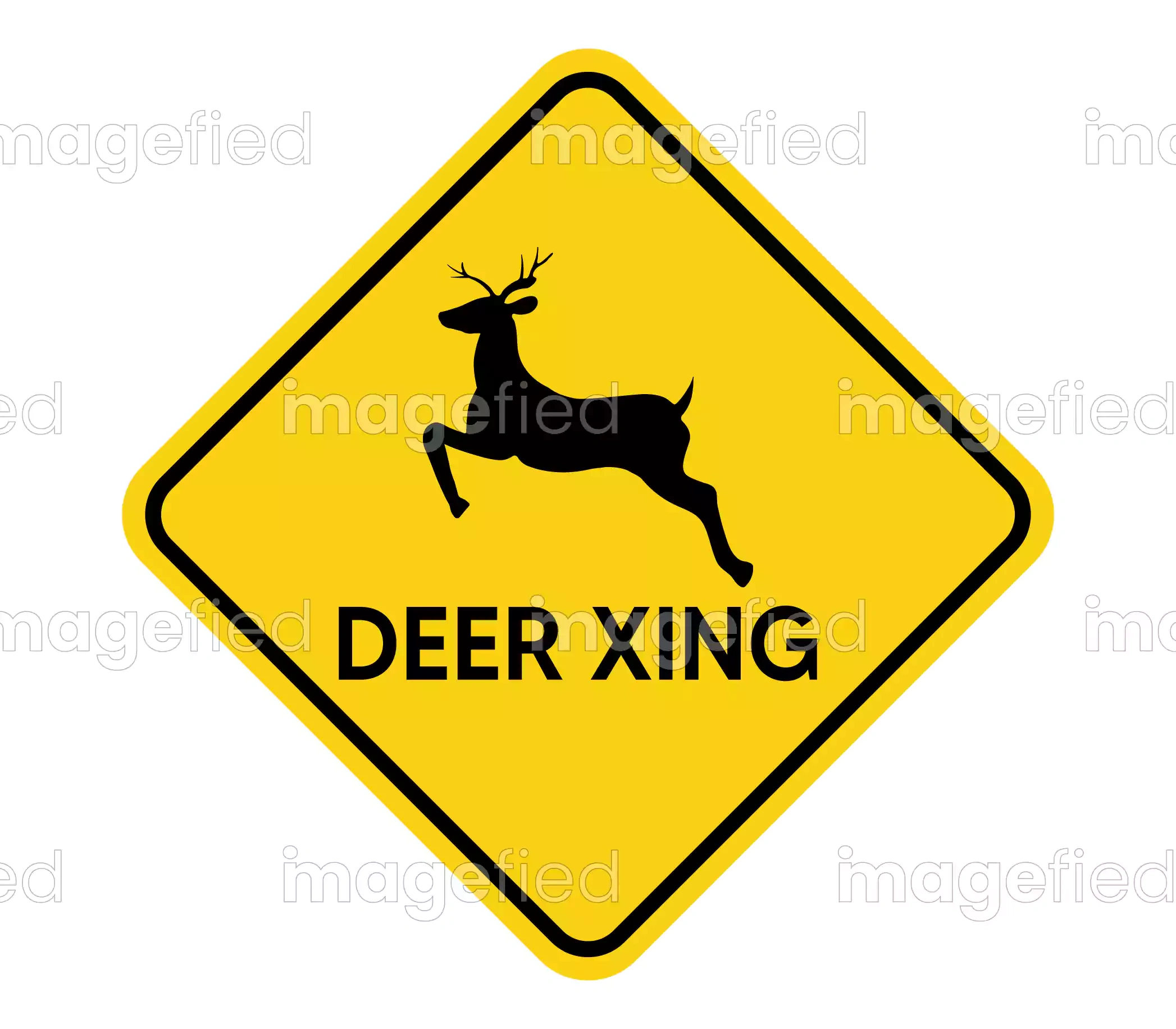 Deer Crossing Sign Xing Sticker Light Color Printable Vector intended for Printable Deer Crossing Sign