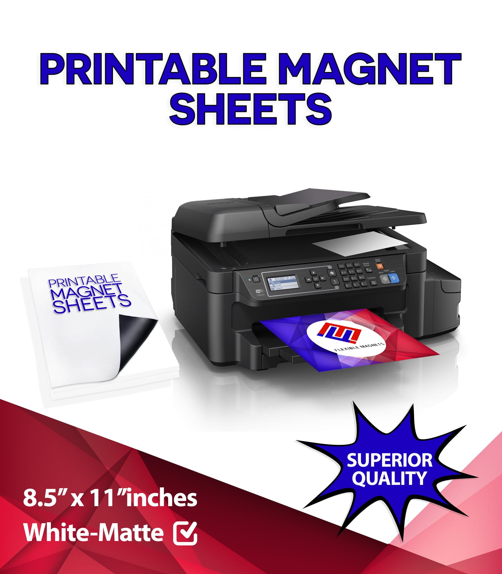 Design &amp;amp; Print Printable Magnetic Sheets Inkjet/Laser Printers, 8.5&amp;quot; X 11&amp;quot;, 15 Mil, White, 5 Sheets within Printable Magnet Sheets For Laser Printer