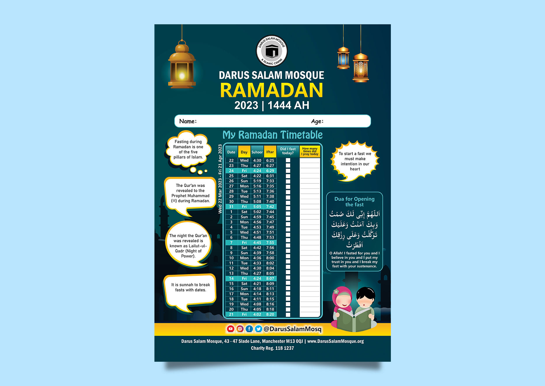 Design Ramadan Timetable 2025 for Printable Calendar Ramadan 2025 Los Angeles