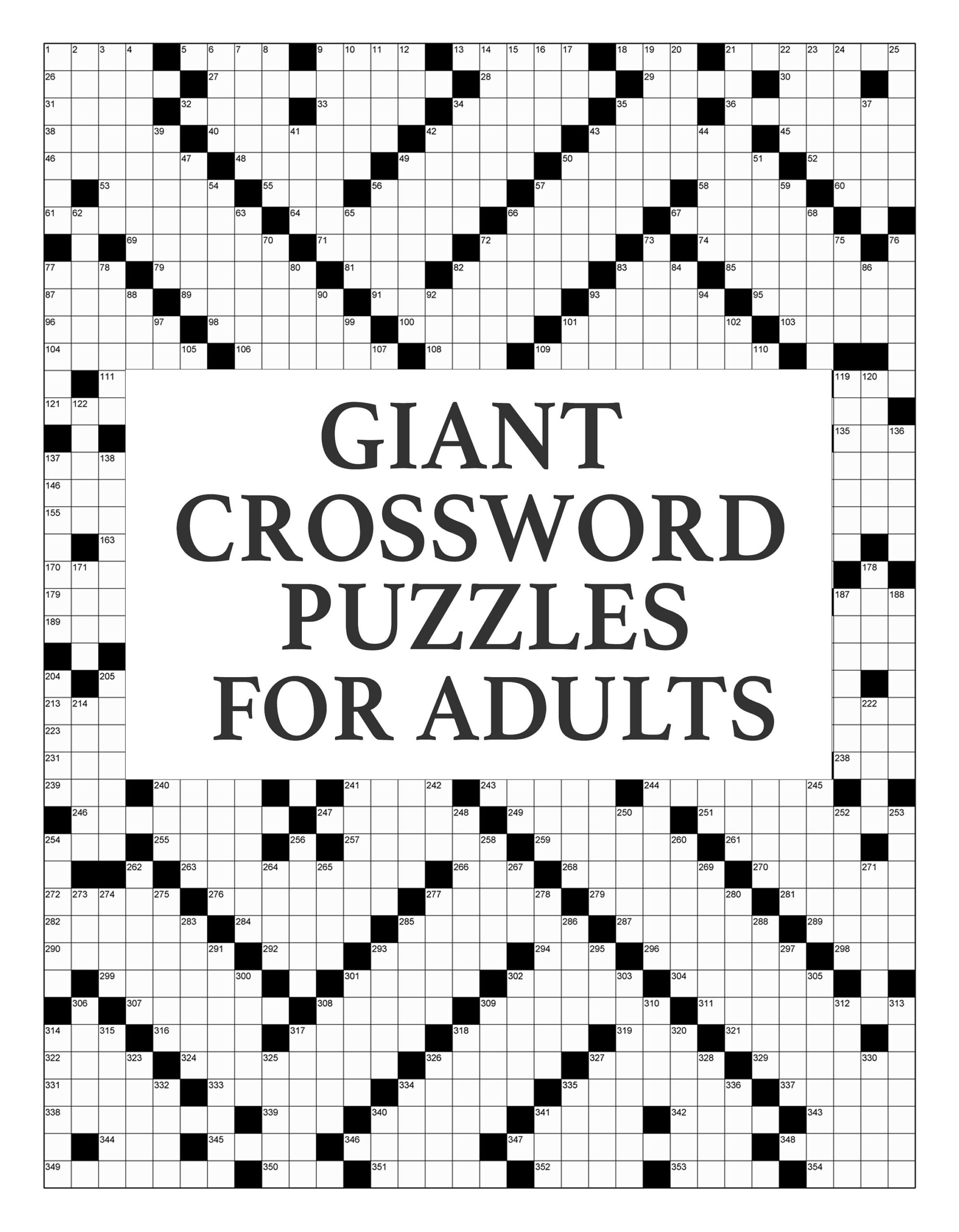 Digital Download 40 Printable Giant Crossword Puzzles For Adults for Big Crossword Puzzles Printable