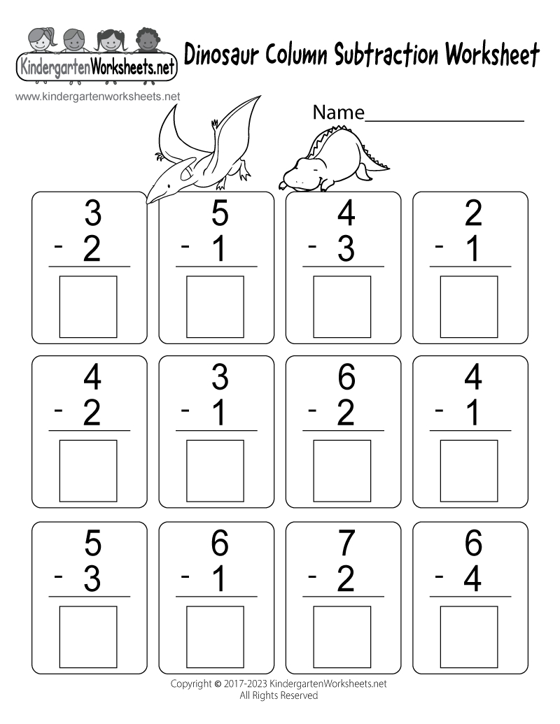 Dinosaur Column Subtraction Worksheet - Free Printable, Digital, &amp;amp; Pdf intended for Column Subtraction with Birds Worksheet