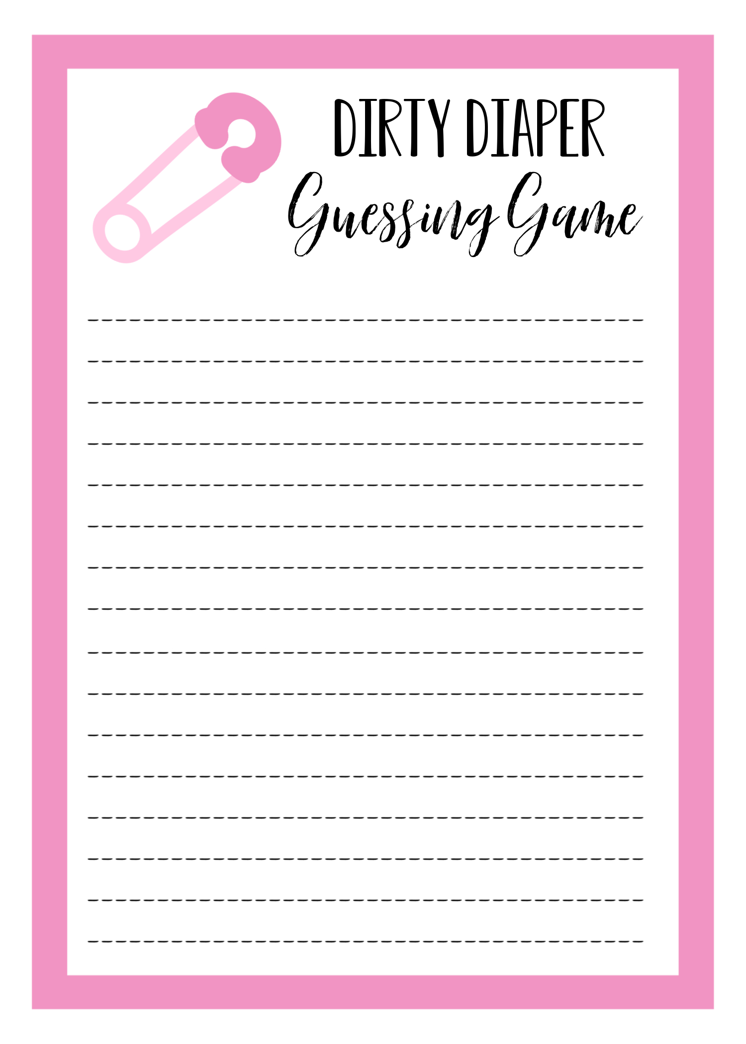 Dirty Diaper Baby Shower Games – Fun-Squared for Dirty Diaper Game Free Printable