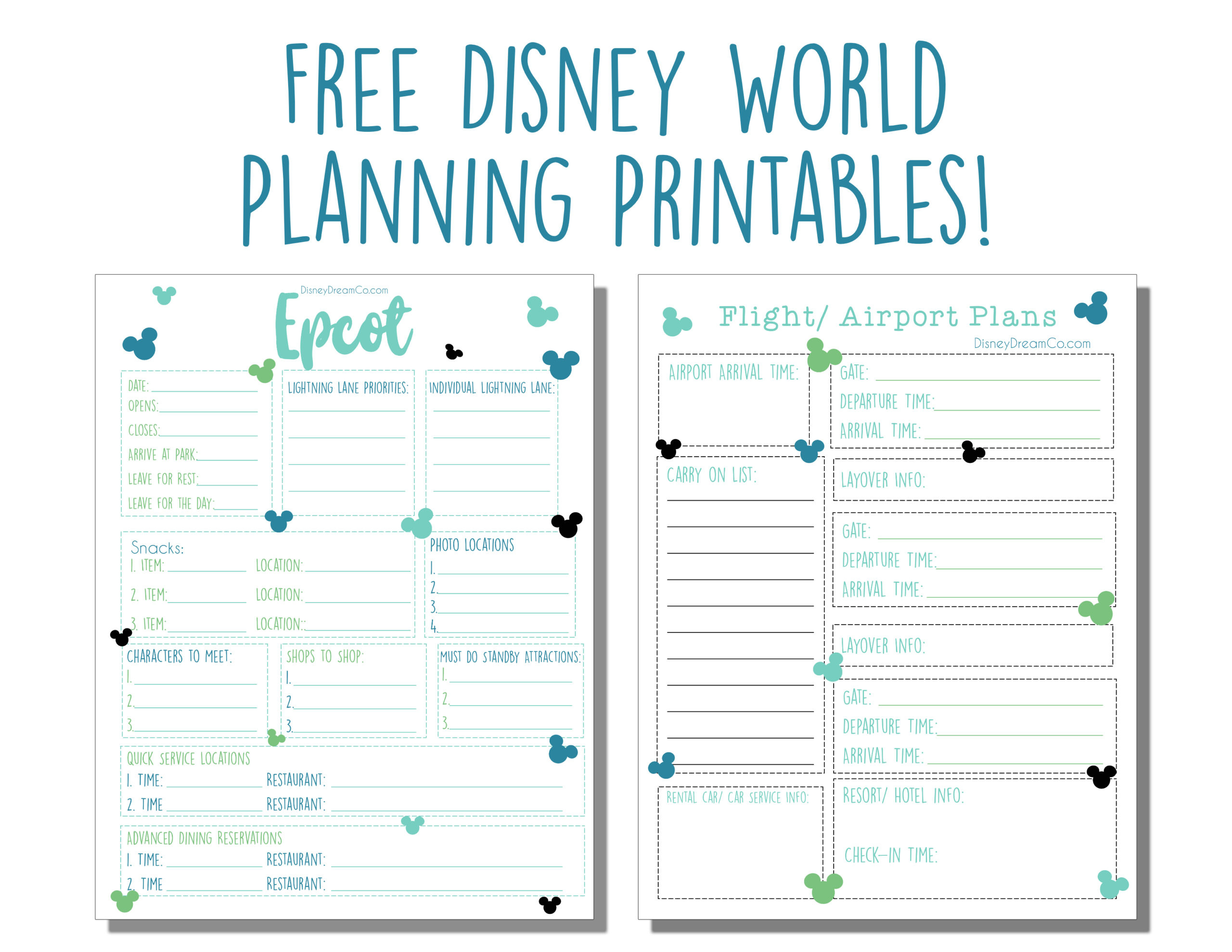 Disney World Free Planning Printables: Disney World Planner regarding Disney World Free Printables
