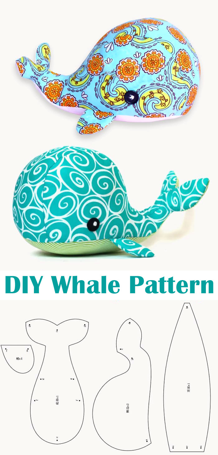 Diy Fabric Whale Free Sew Pattern ~ Free-Tutorial intended for Free Printable Whale Sewing Pattern