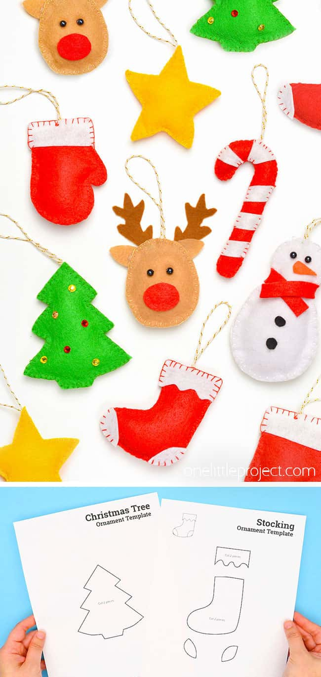 Diy Felt Ornaments | 7 Free, Printable Felt Ornament Patterns with Free Printable Felt Christmas Ornament Patterns