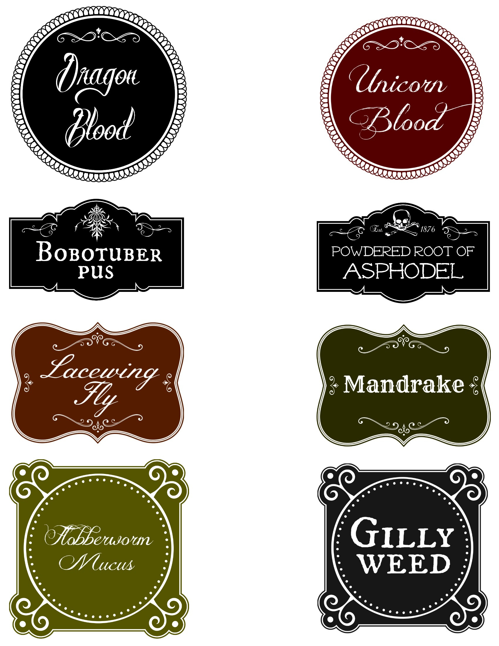 Diy Harry Potter Potion Bottles With Free Printable Labels (And regarding Harry Potter Potion Labels Printable Free