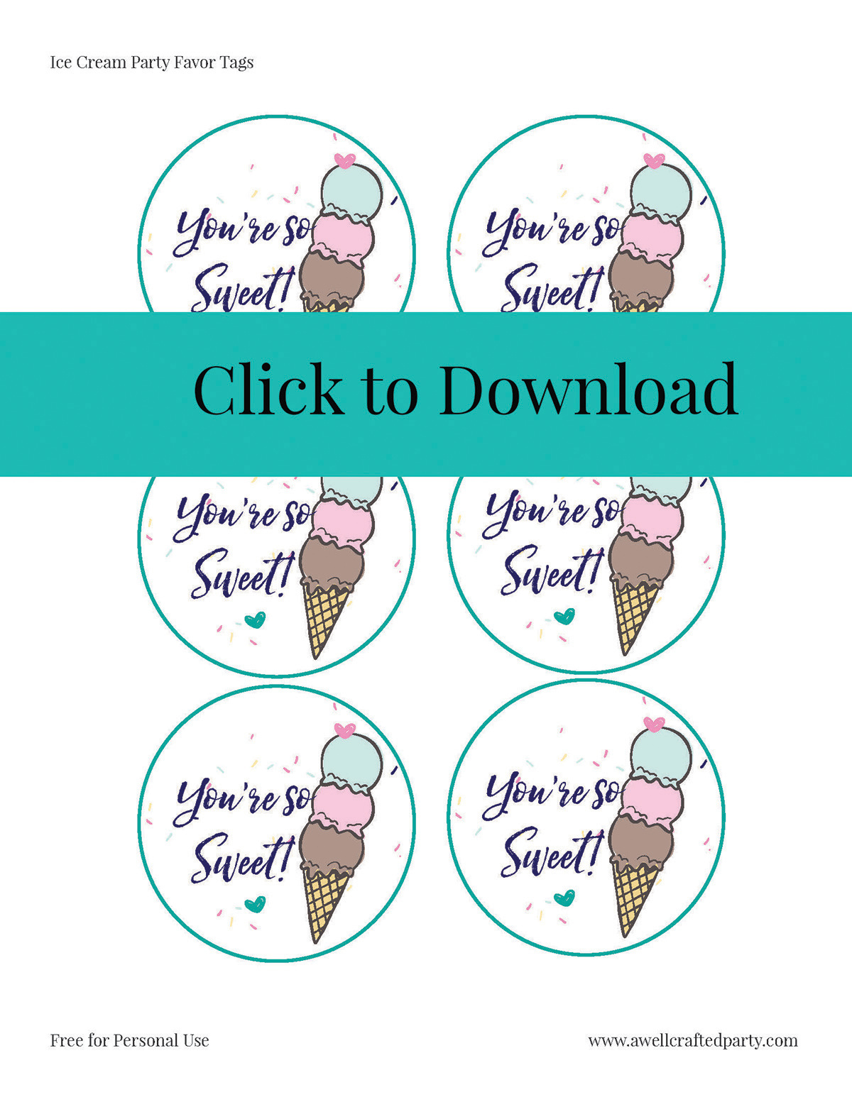 Diy Ice Cream Party + Free Printables – A Well Crafted Party inside Ice Cream Party Printables Free