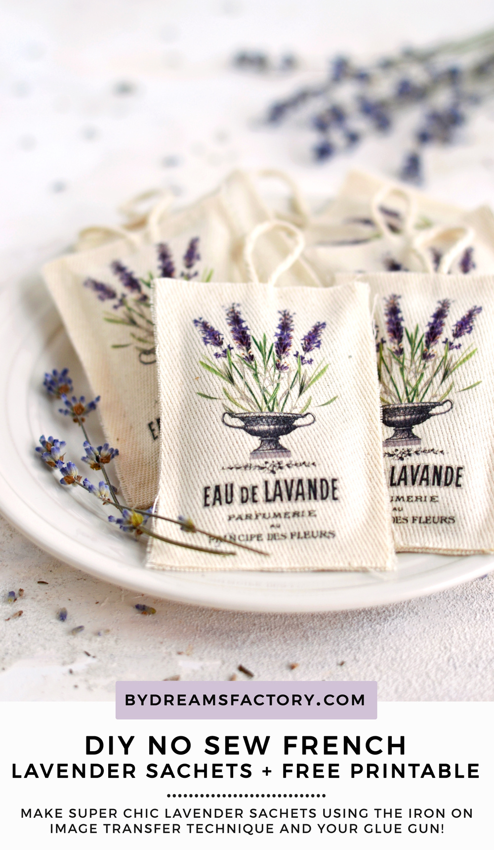 Diy No Sew French Lavender Sachets + Free Printable - Dreams Factory within Lavender Sachets Free Printable
