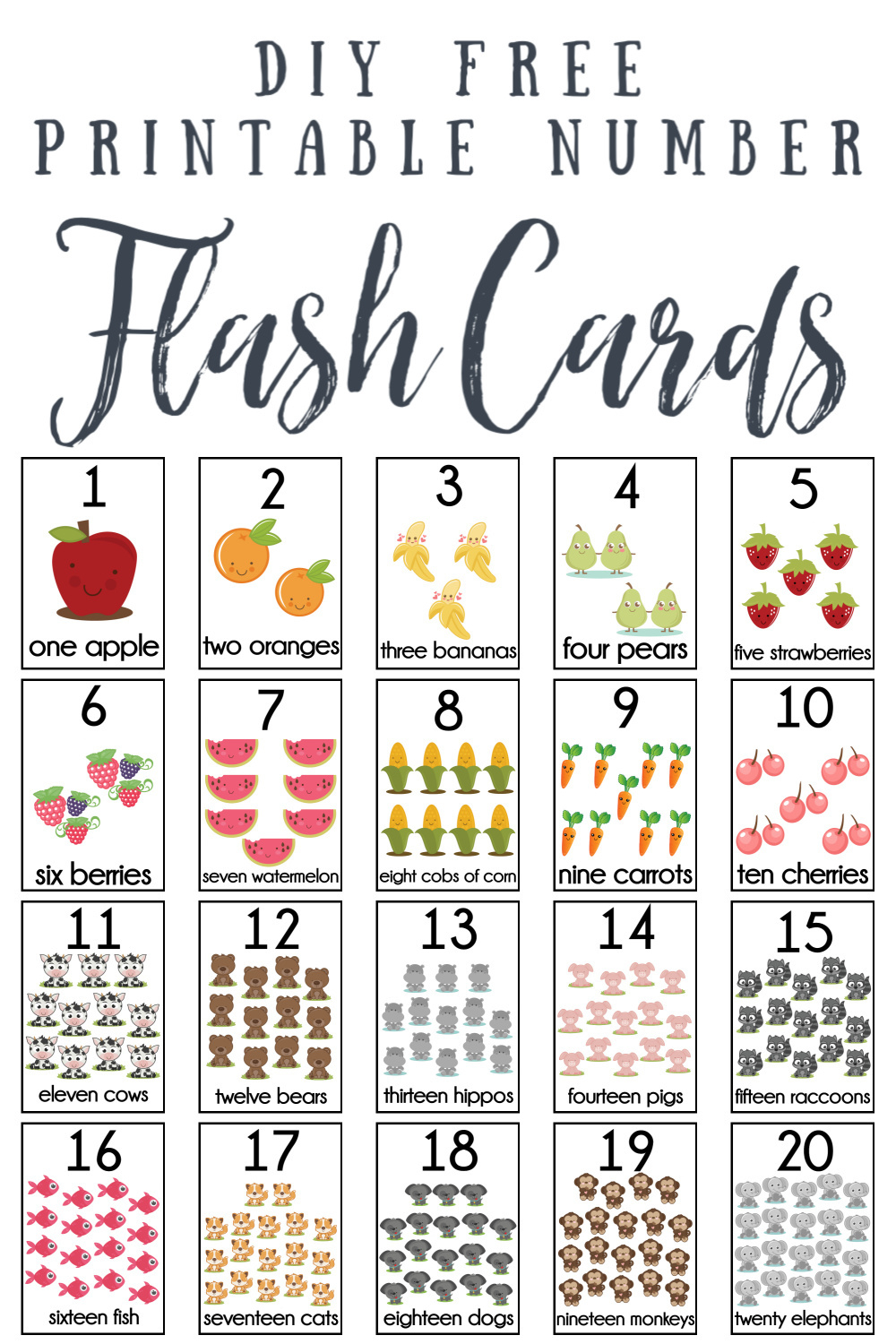 Diy Number Flash Cards Free Printable - Extreme Couponing Mom with Number Cards 1-20 Free Printable