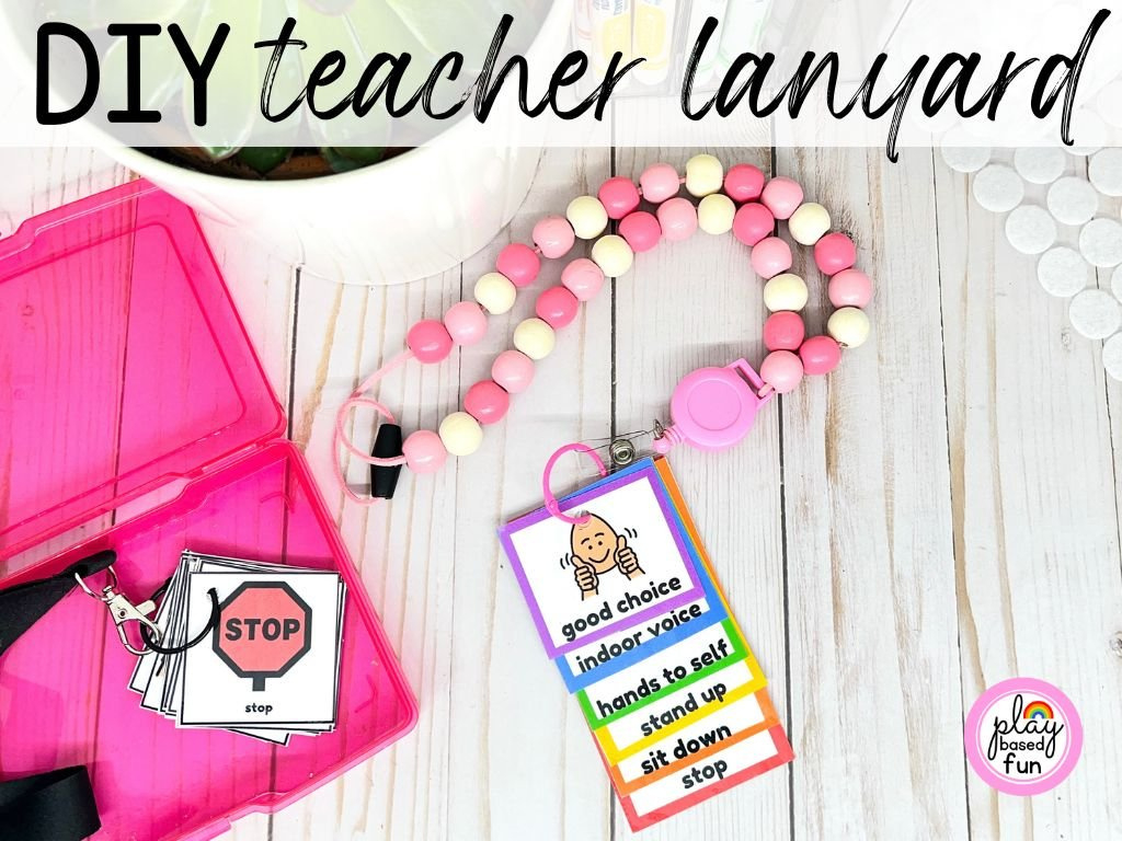 Diy Teacher Lanyard With Beads &amp;amp; Lanyard Visuals (Free) + Tabbed for Lanyard Free Printable Visual Cue Cards For Autism