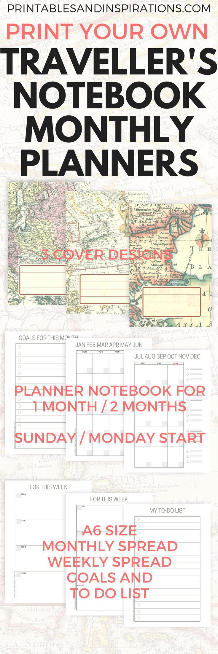 Diy Travelers Notebook Printable Planner - Printables And Inspirations intended for Traveler&amp;amp;#039;s Notebook Free Printables