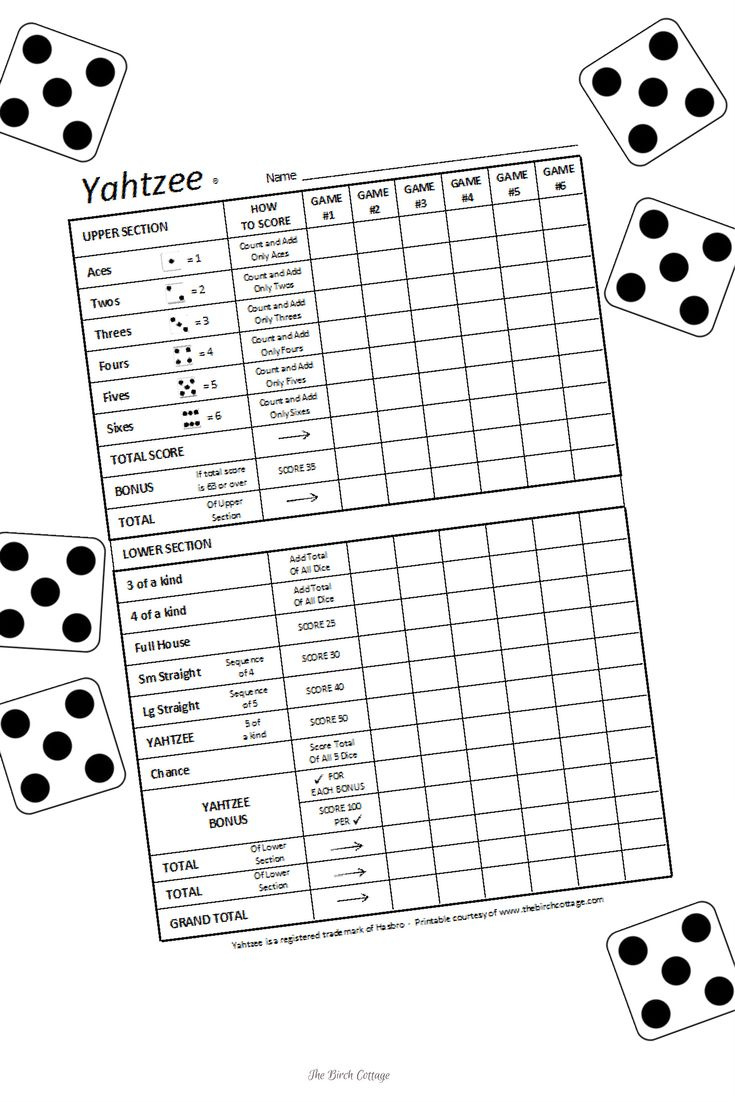 Diy Yard Dice With Free Printable Yahtzee® Score Sheets - The for Yard Yahtzee Score Card Free Printable